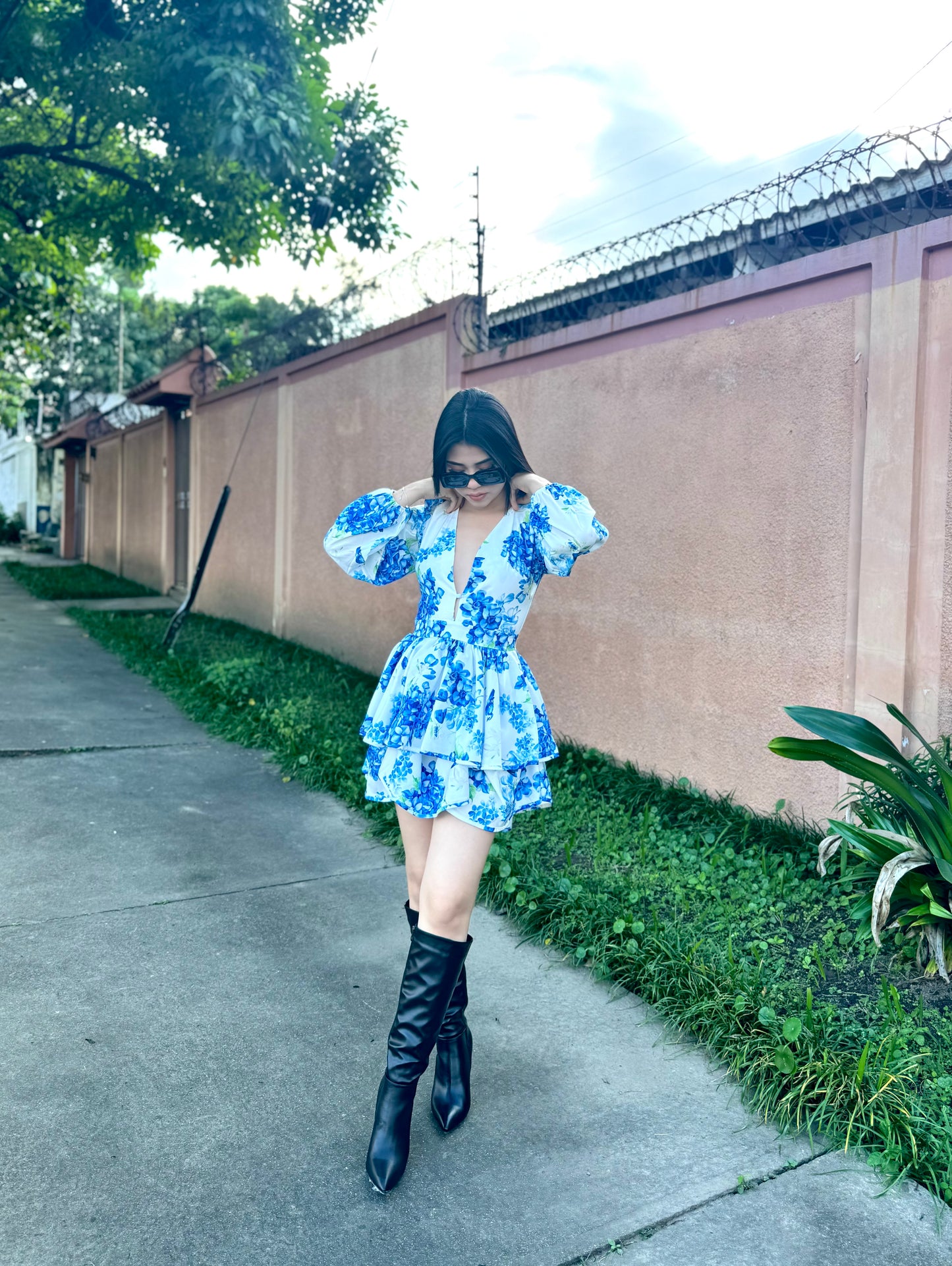 VESTIDO MANGA BOMBACHA ML