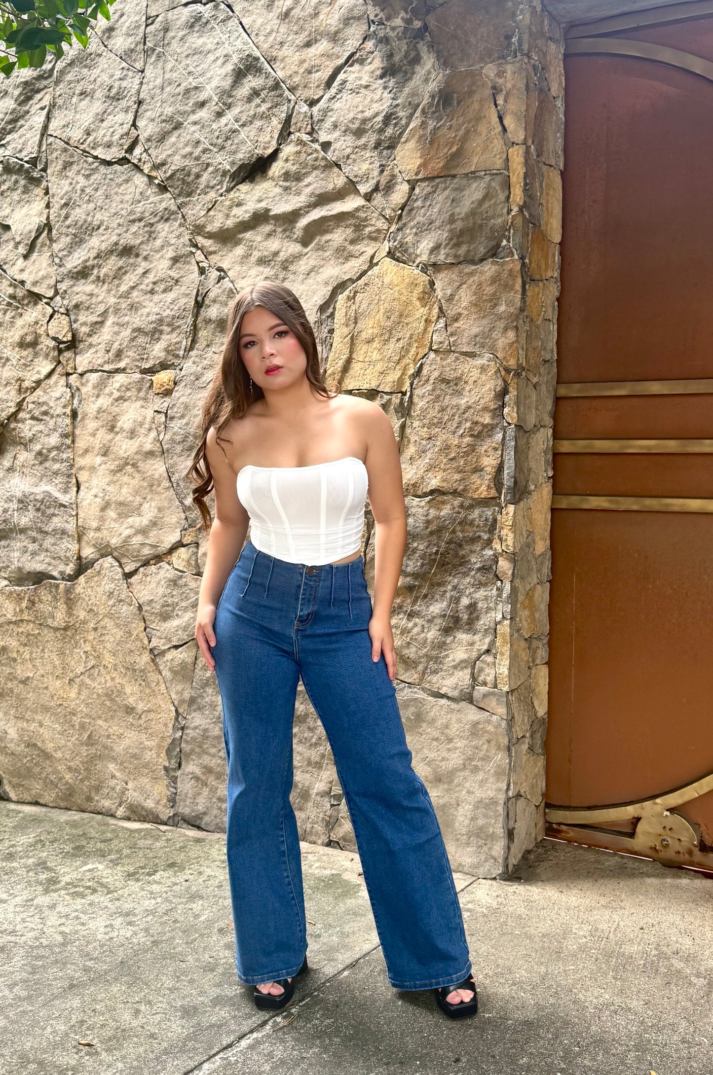 JEANS WIDE LEG PINZAS