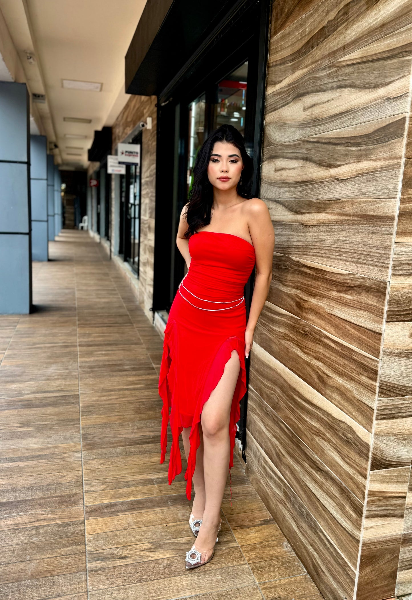 VESTIDO TIRAS ESTRAPLE