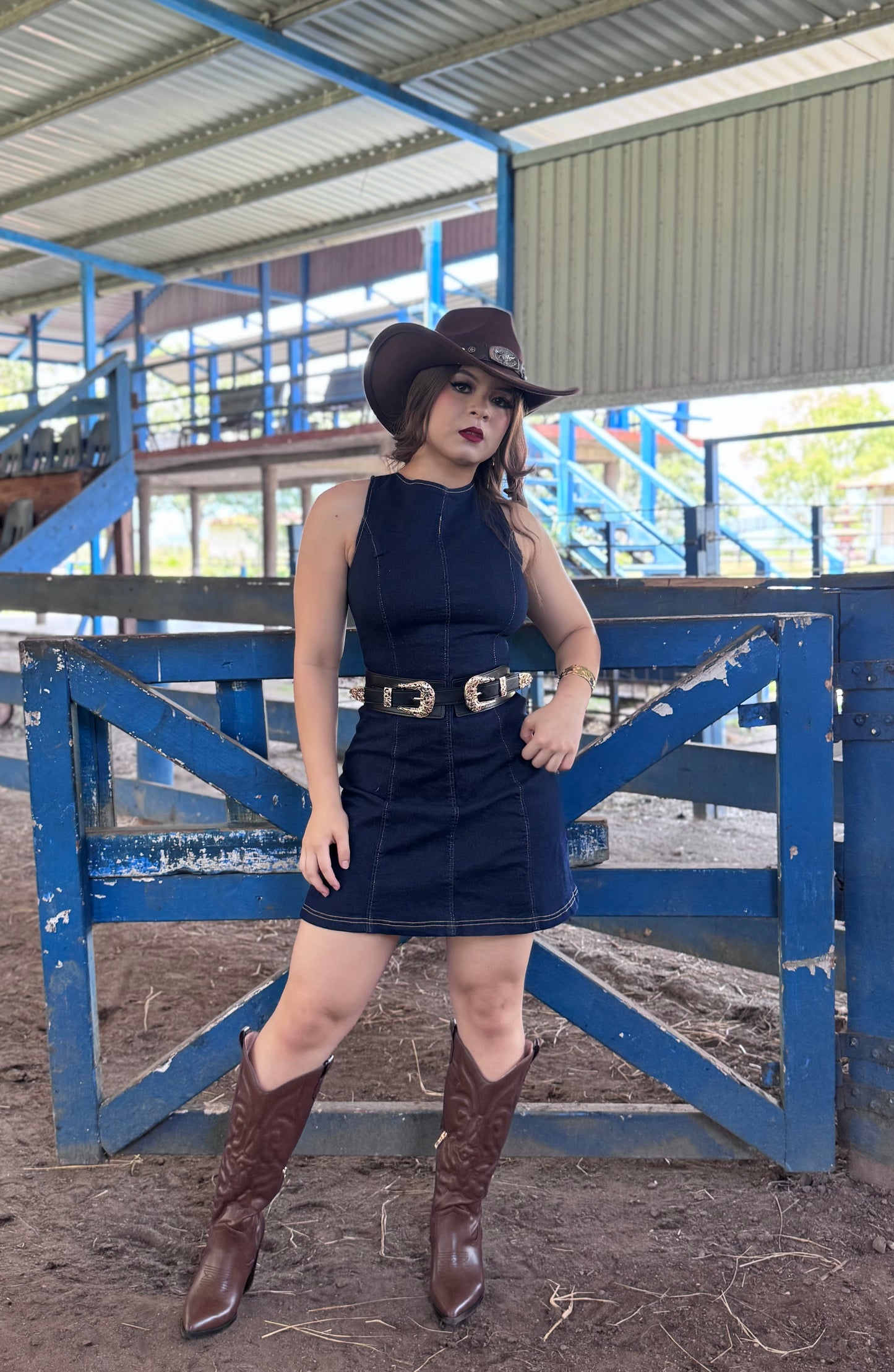DENIM DRESS ESCOTE