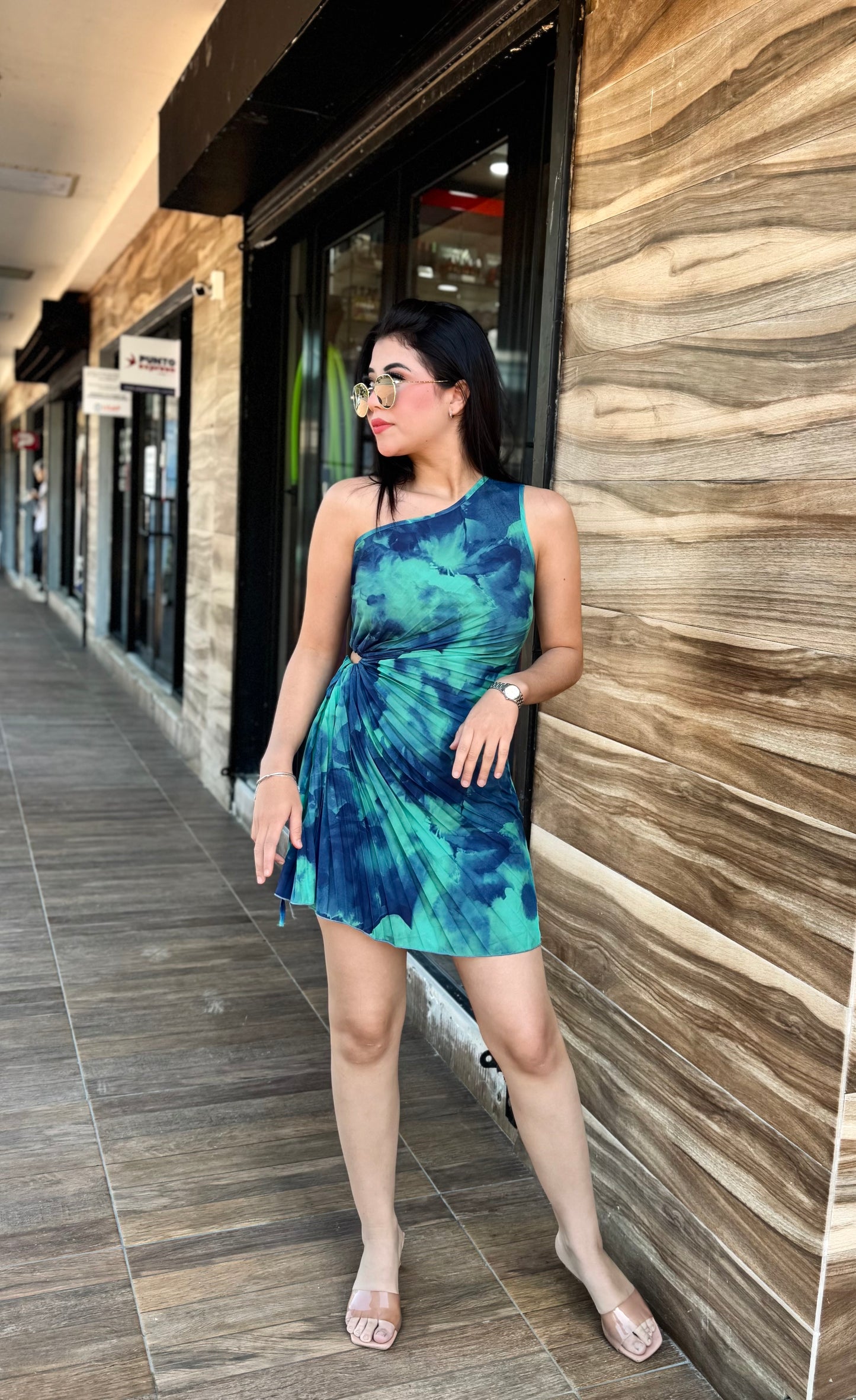 VESTIDO PLISADO FRUNCIDO