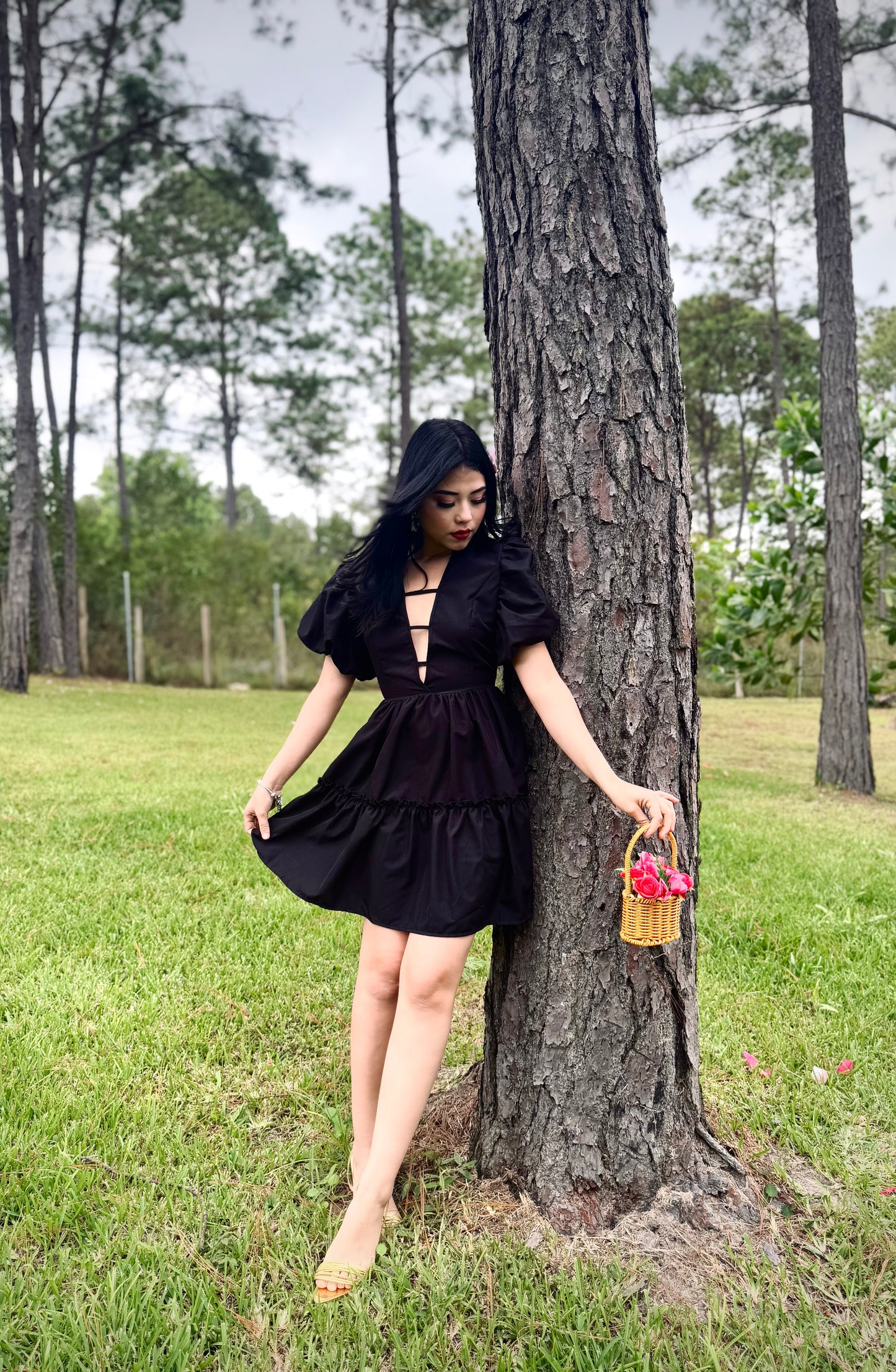 VESTIDO MANGA BOMBACHA