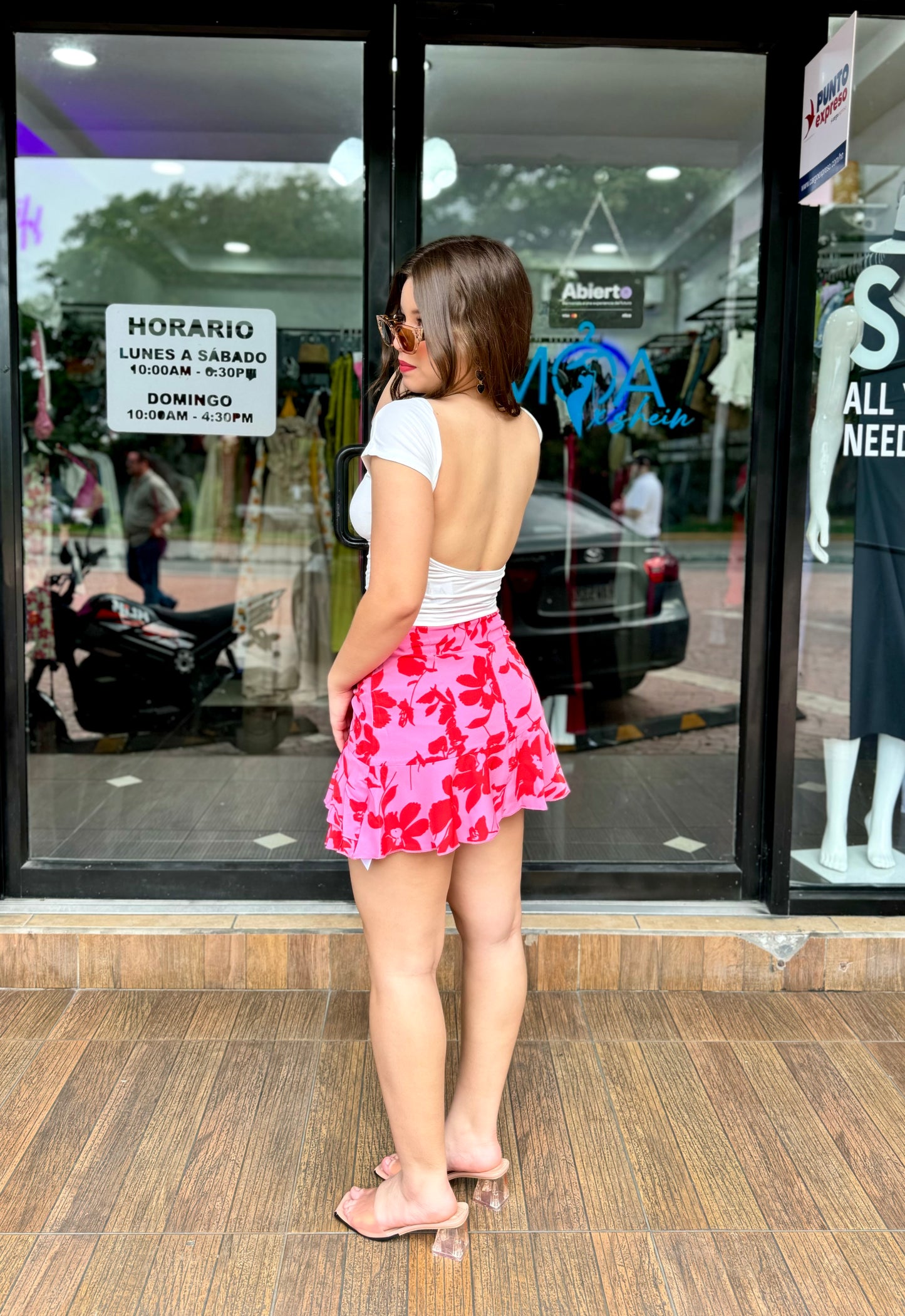FALDA FLORAL FRUNCIDA