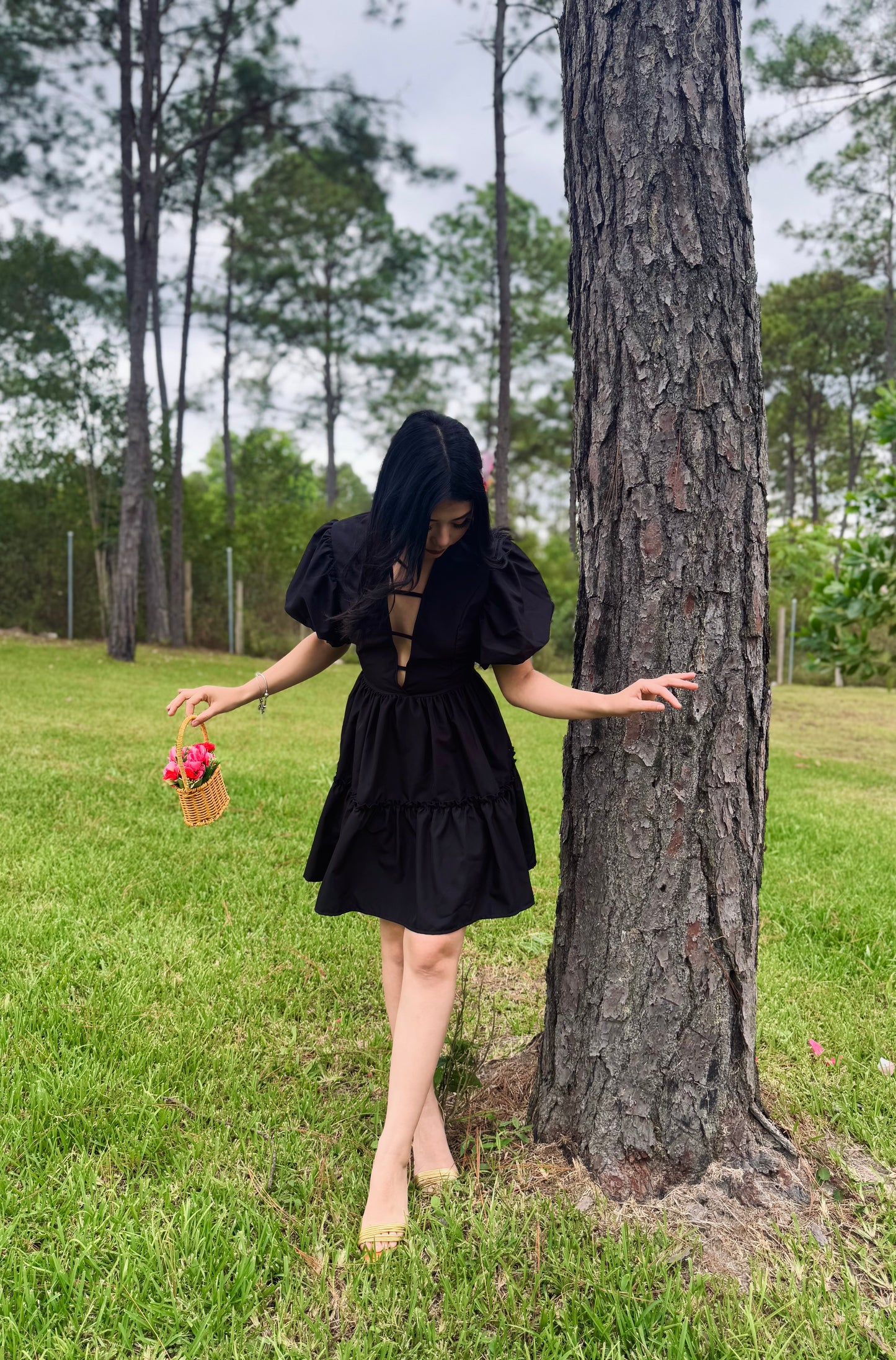 VESTIDO MANGA BOMBACHA