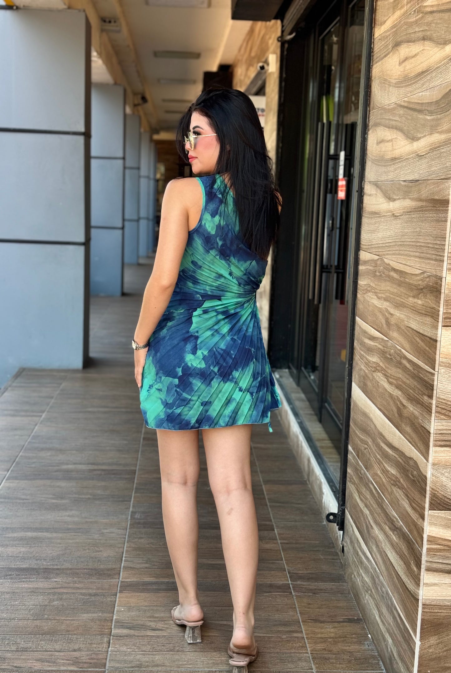VESTIDO PLISADO FRUNCIDO