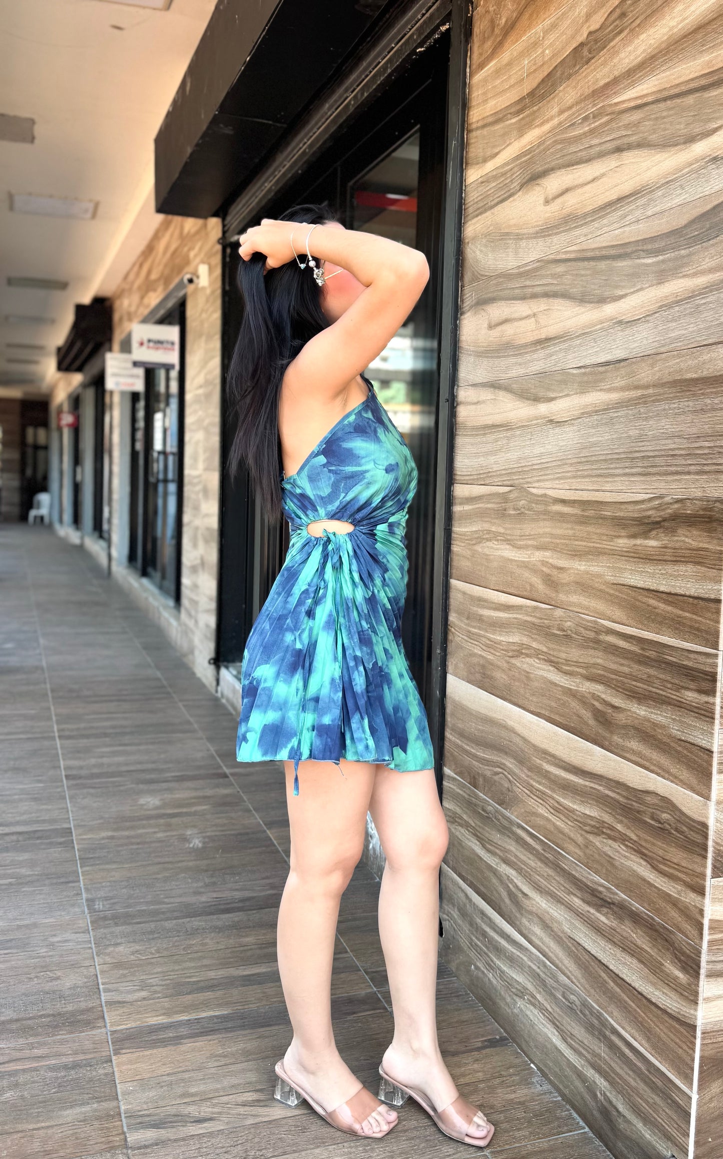 VESTIDO PLISADO FRUNCIDO