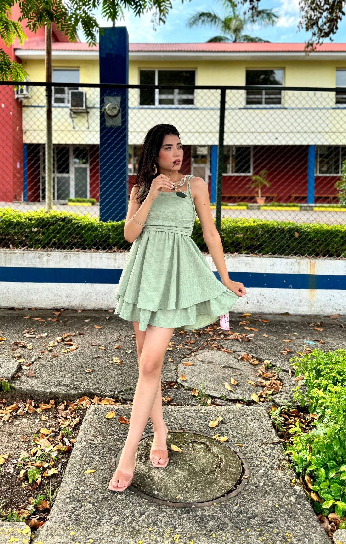VESTIDO CAPAS CORDÓN