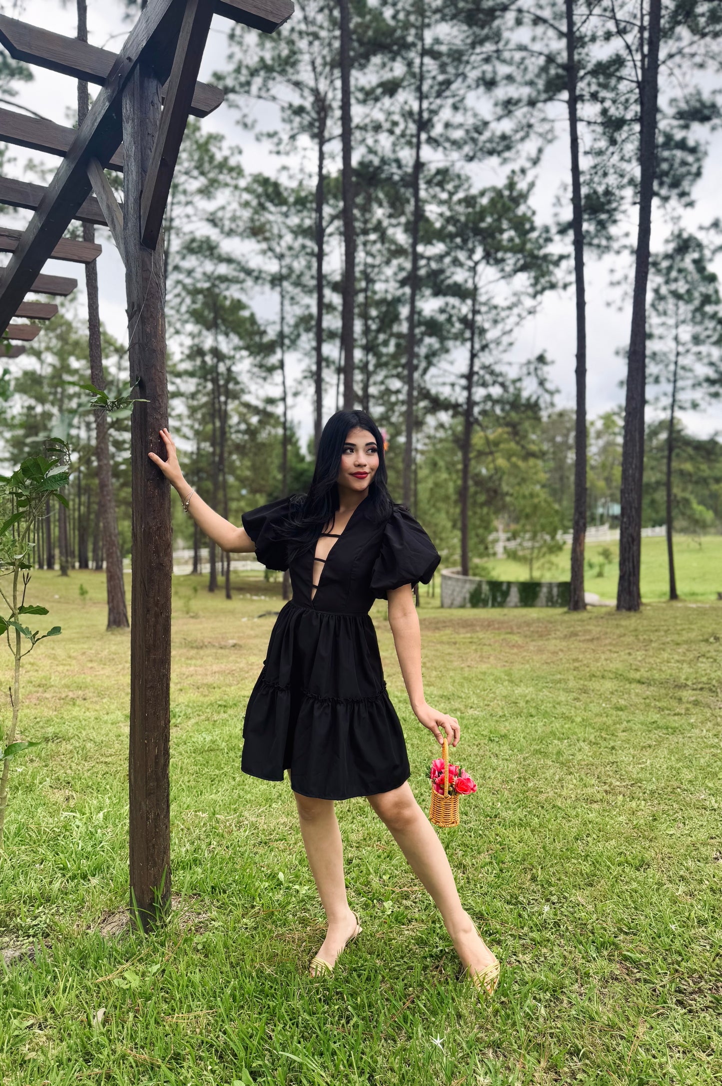 VESTIDO MANGA BOMBACHA
