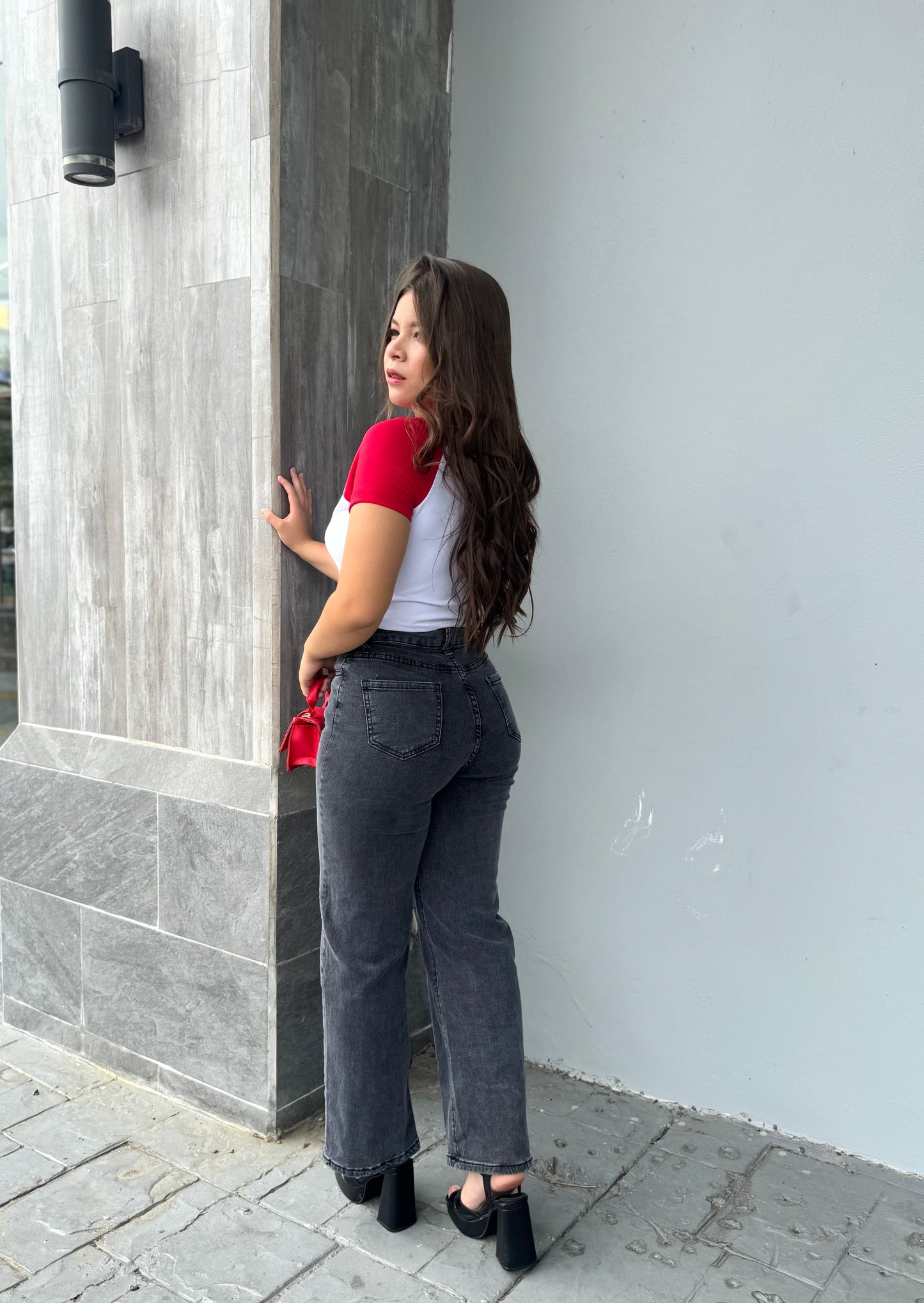 WIDE LEG GRIS RECTO