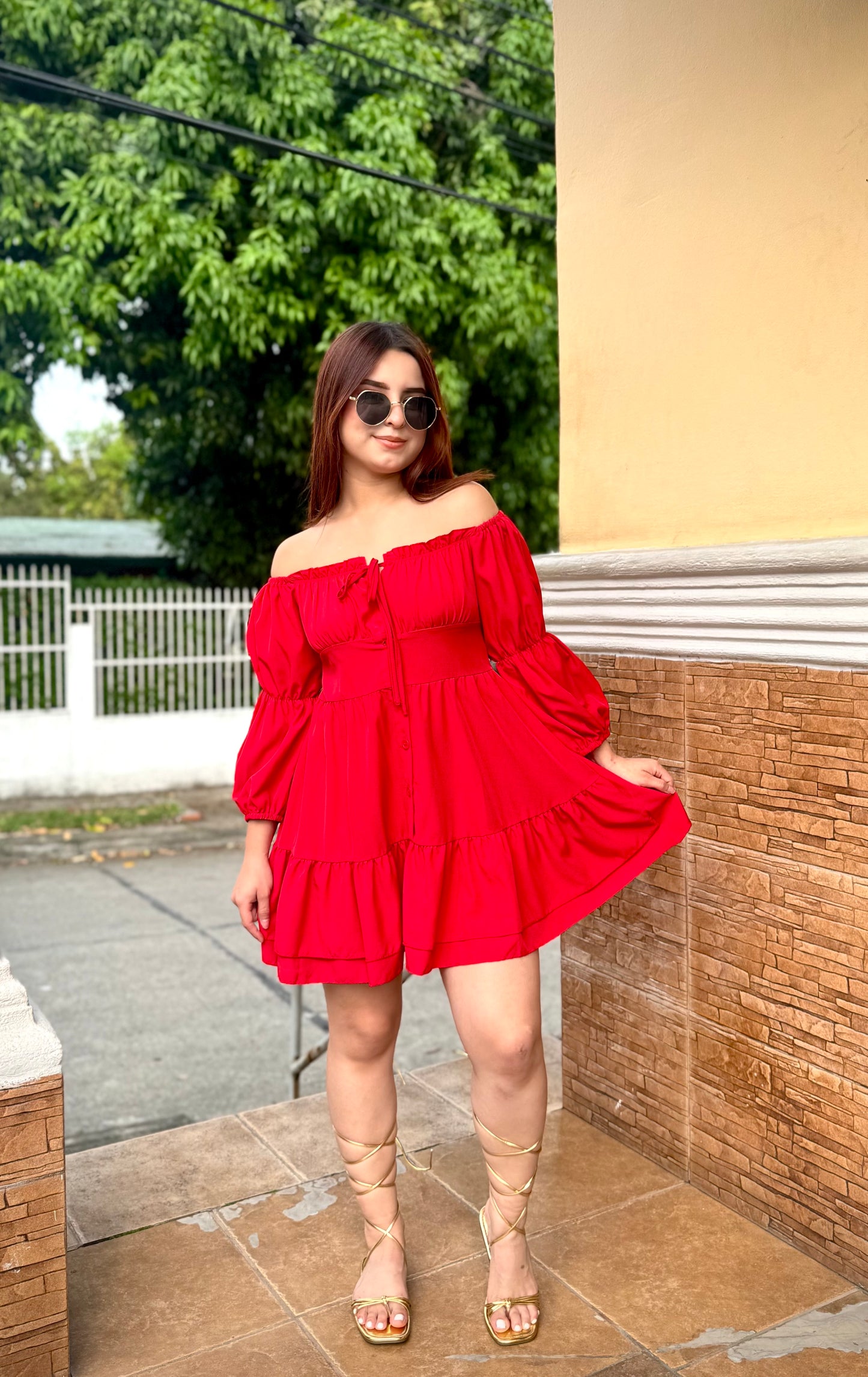 VESTIDO CASUAL AL HOMBRO