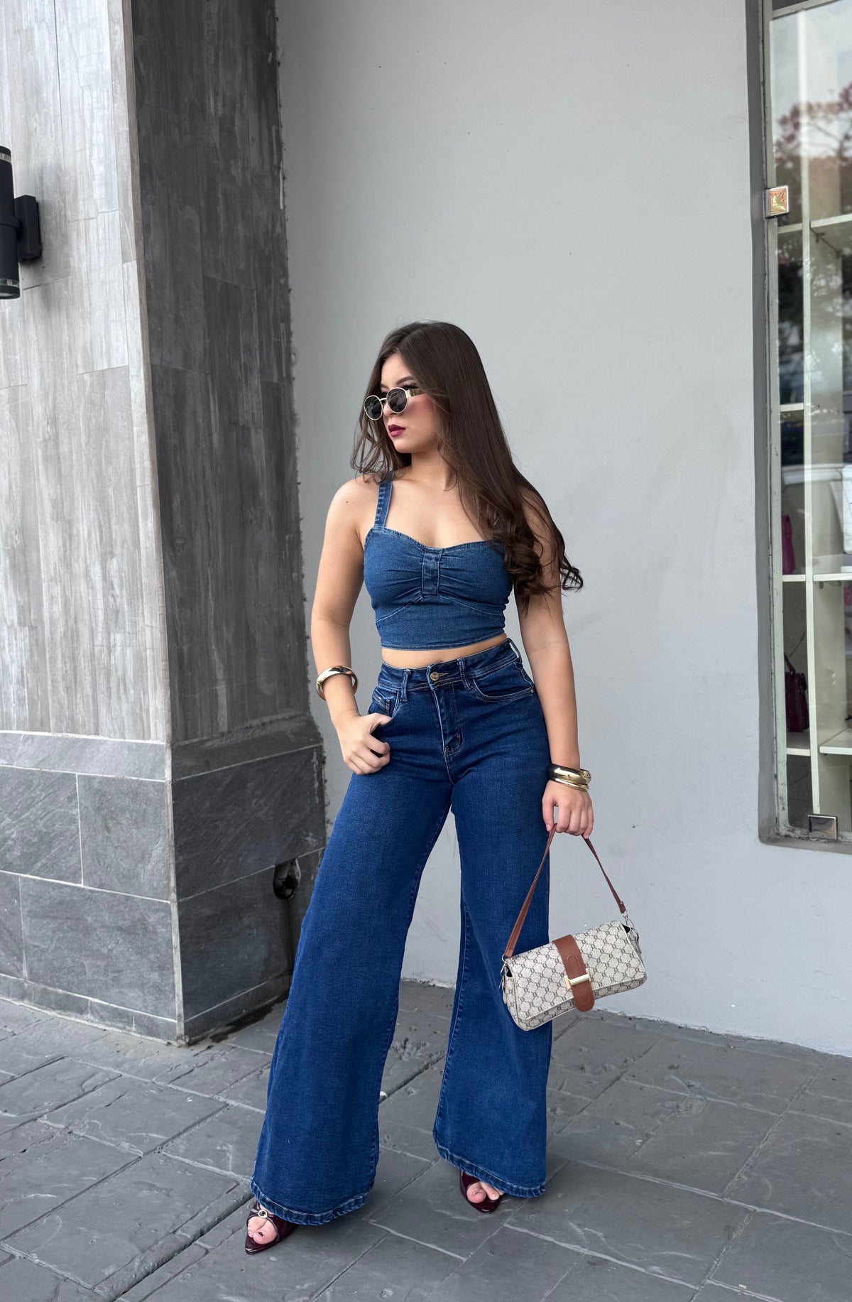 TOP DENIM CREMALLERA