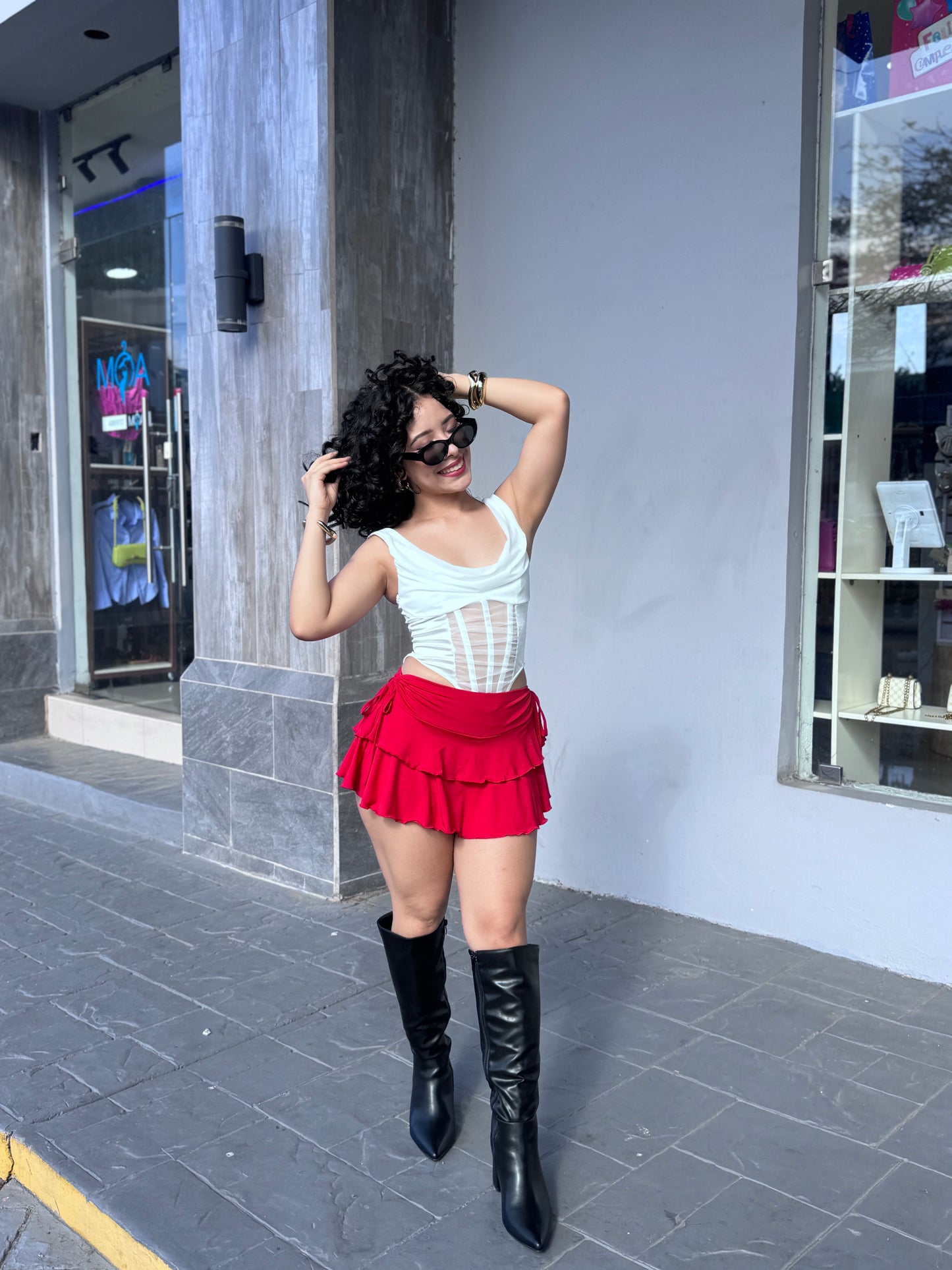 FALDA REVUELO FRUNCIDA (trae short)