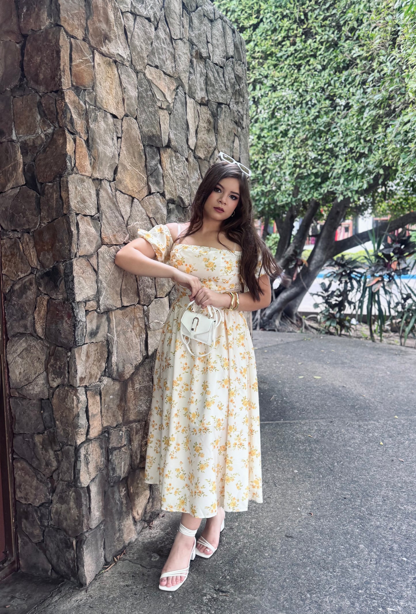 MAXI DRESS FLORAL AMARILLO