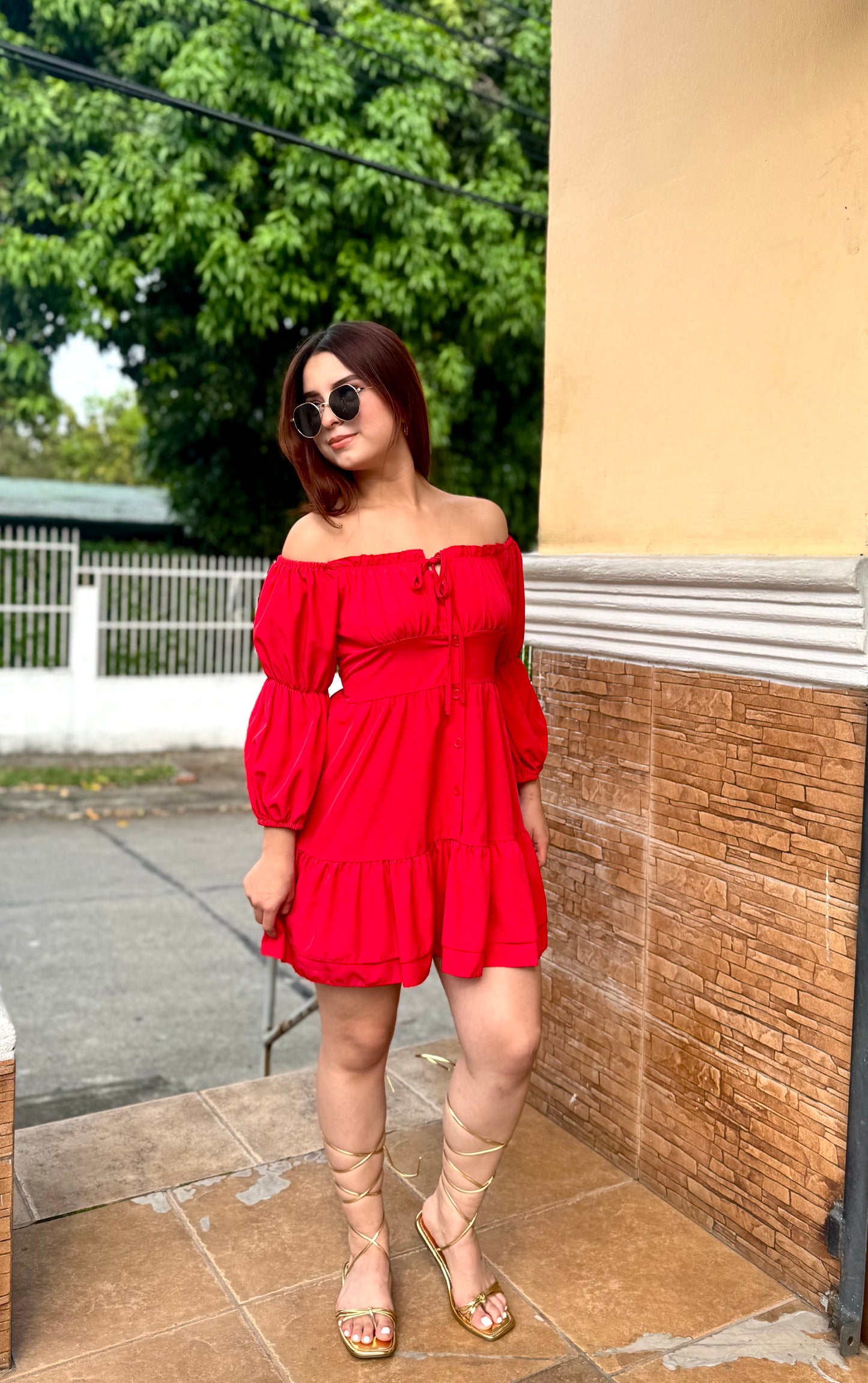 VESTIDO CASUAL AL HOMBRO