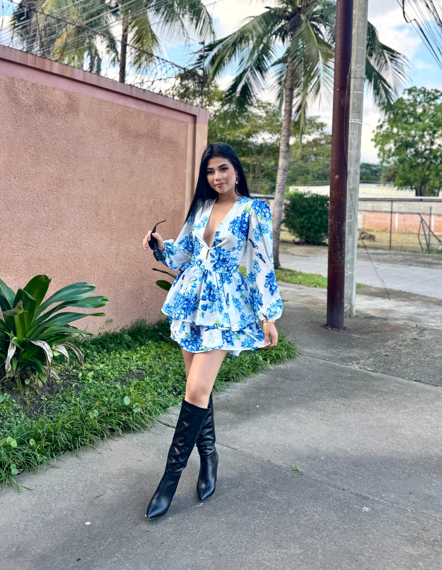VESTIDO MANGA BOMBACHA ML