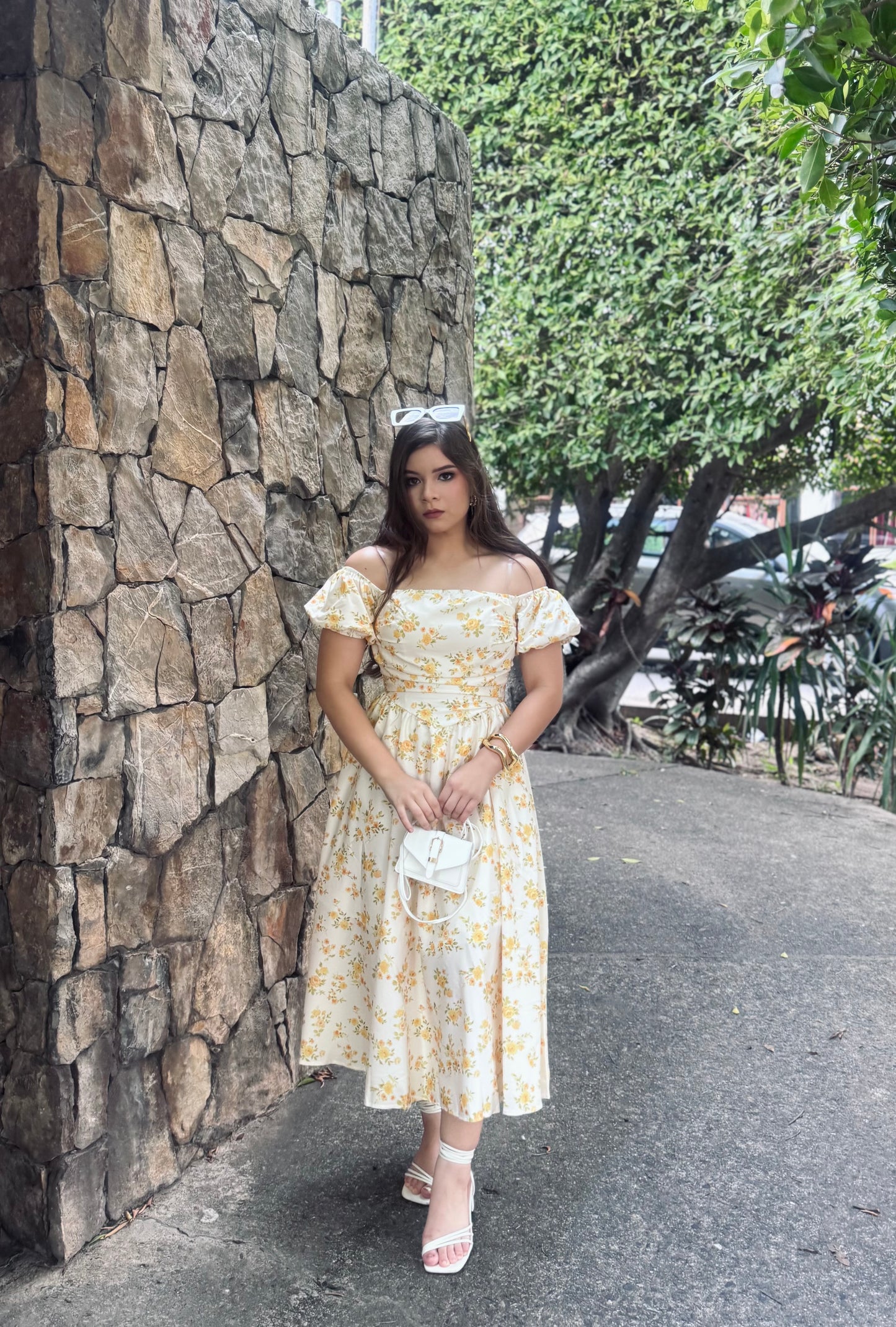 MAXI DRESS FLORAL AMARILLO