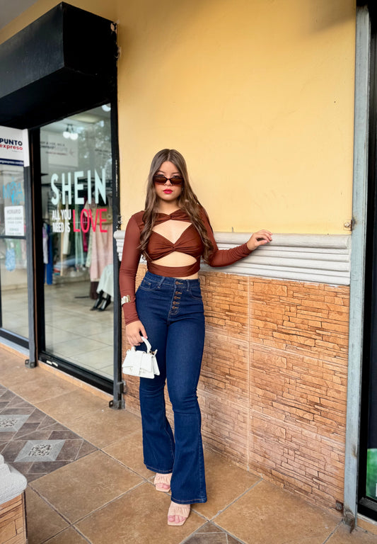 JEANS CAMPANA BOTON