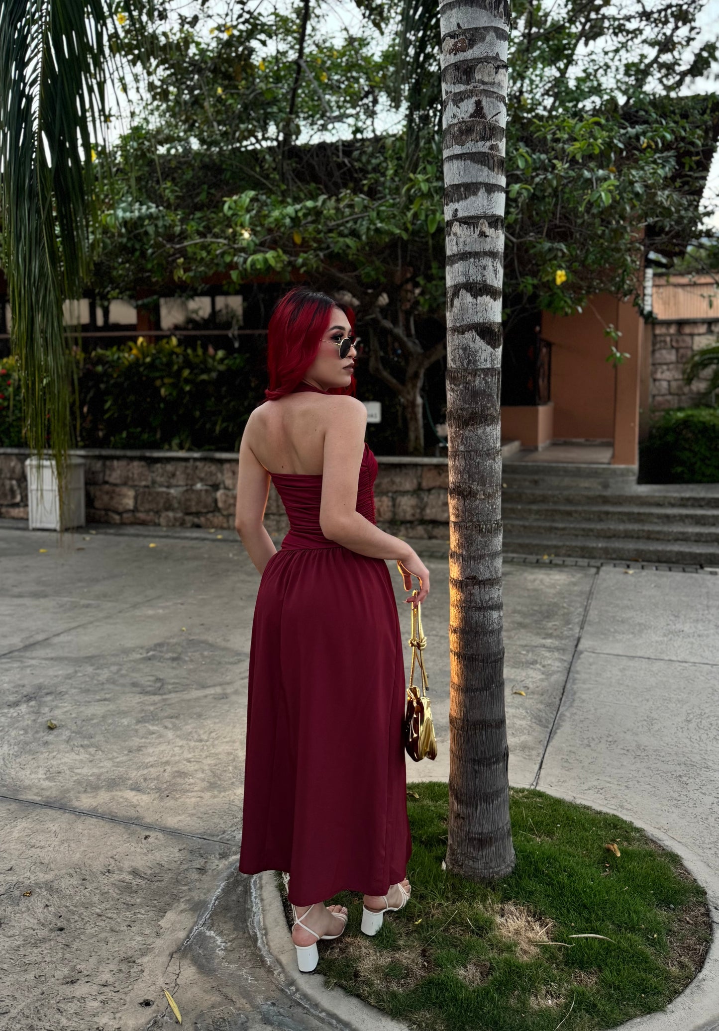 BURGUNDY MAXI DRESS