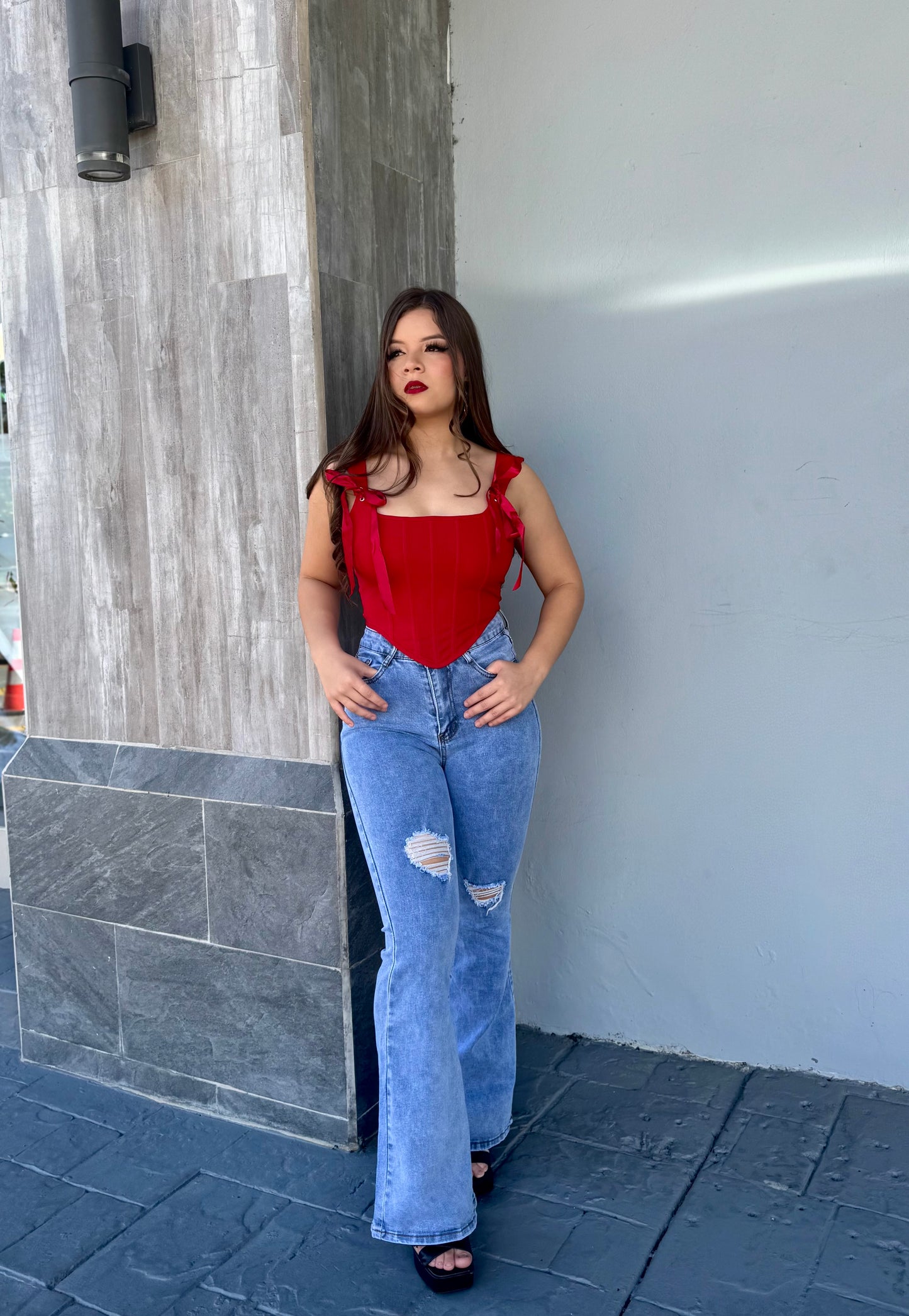 FLARE PANTS ROTO