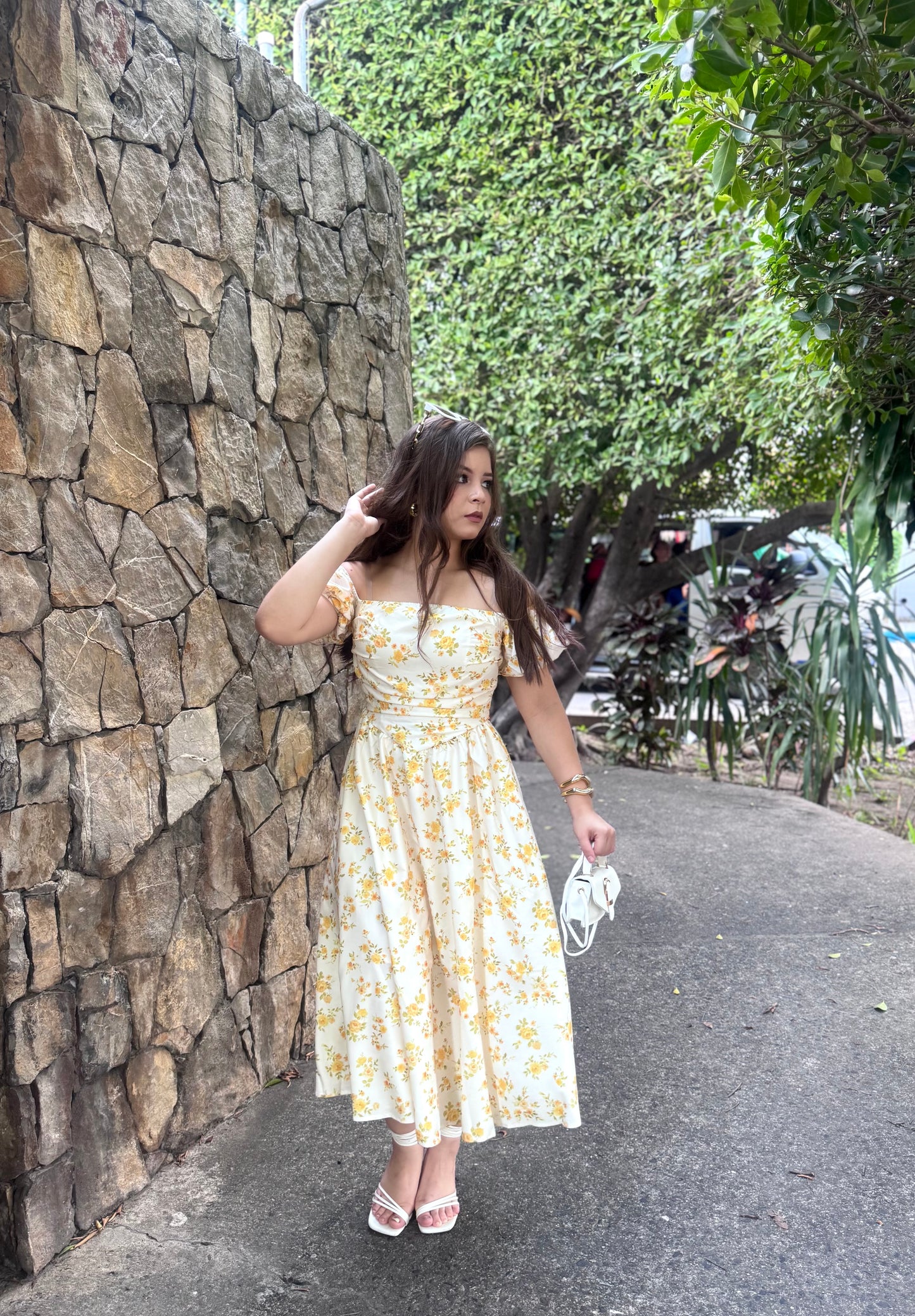 MAXI DRESS FLORAL AMARILLO
