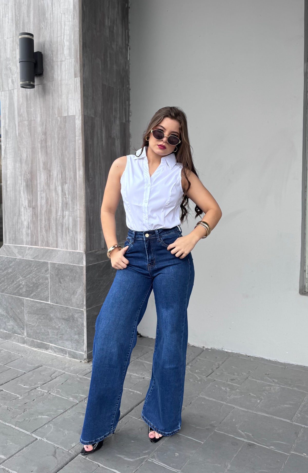 PALAZO DENIM RECTO 0975 B