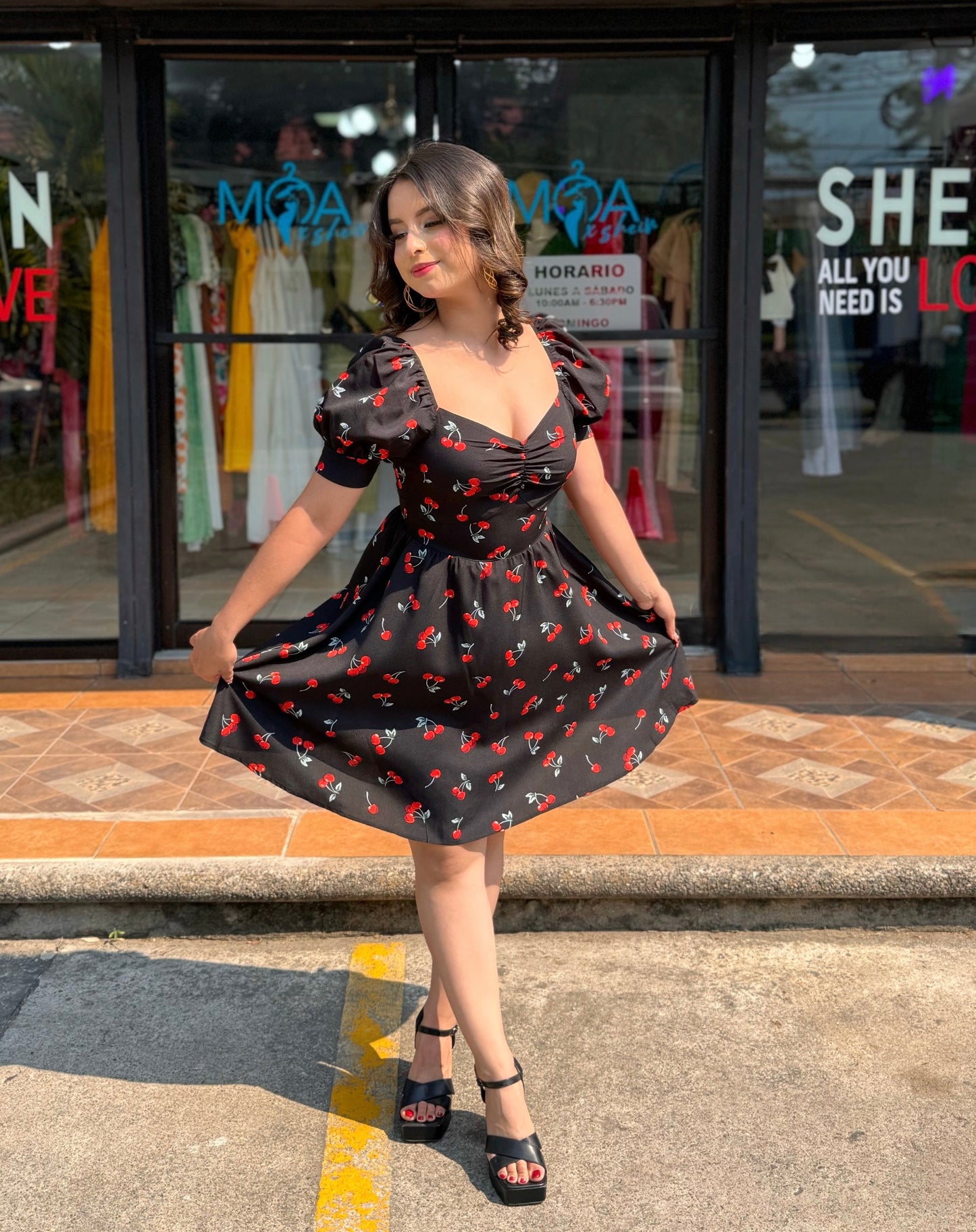 VESTIDO ESTAMPADO CEREZA