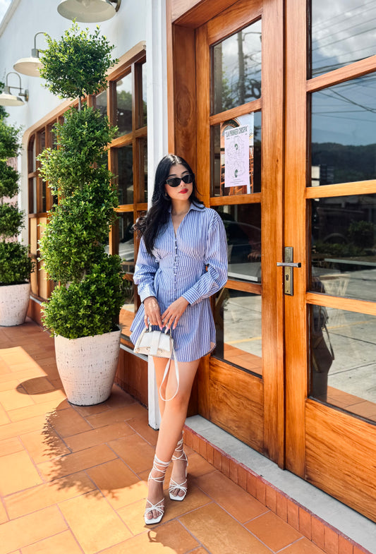 VESTIDO CAMISETA A RAYA