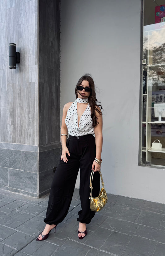 BLUSA POLKA CINTA