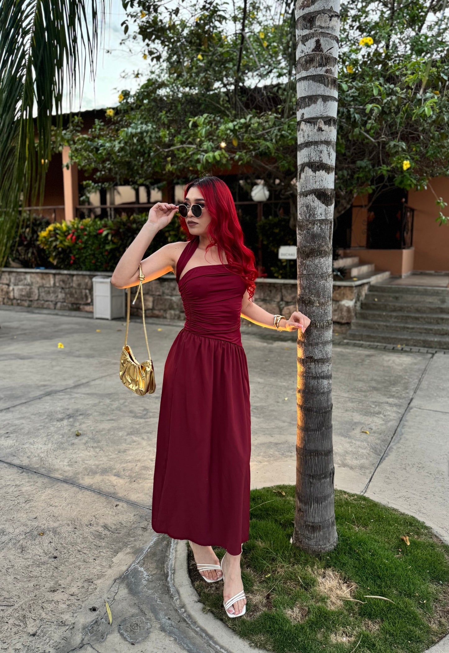 BURGUNDY MAXI DRESS