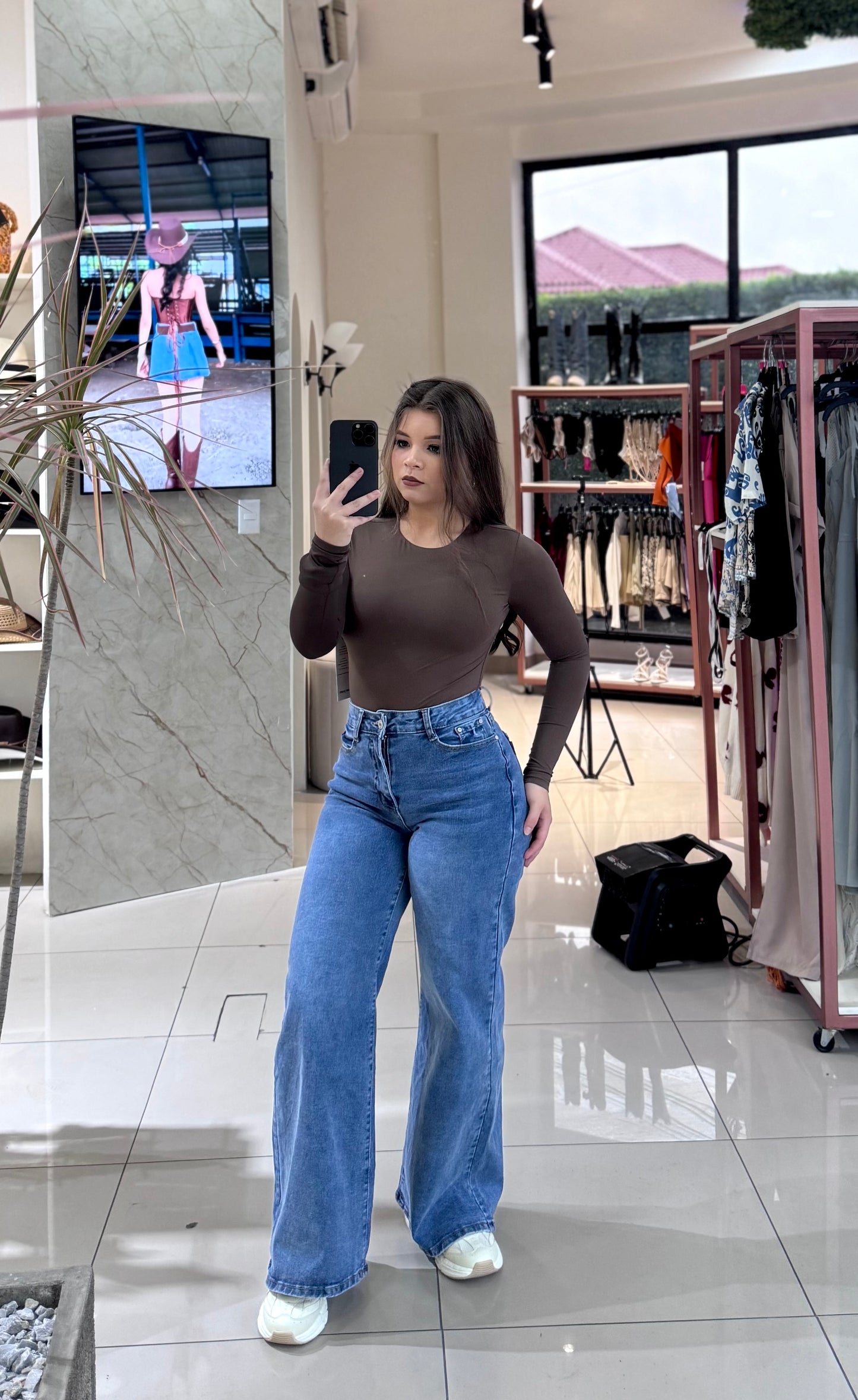 WIDE LEG DESLAVADO BOLSA