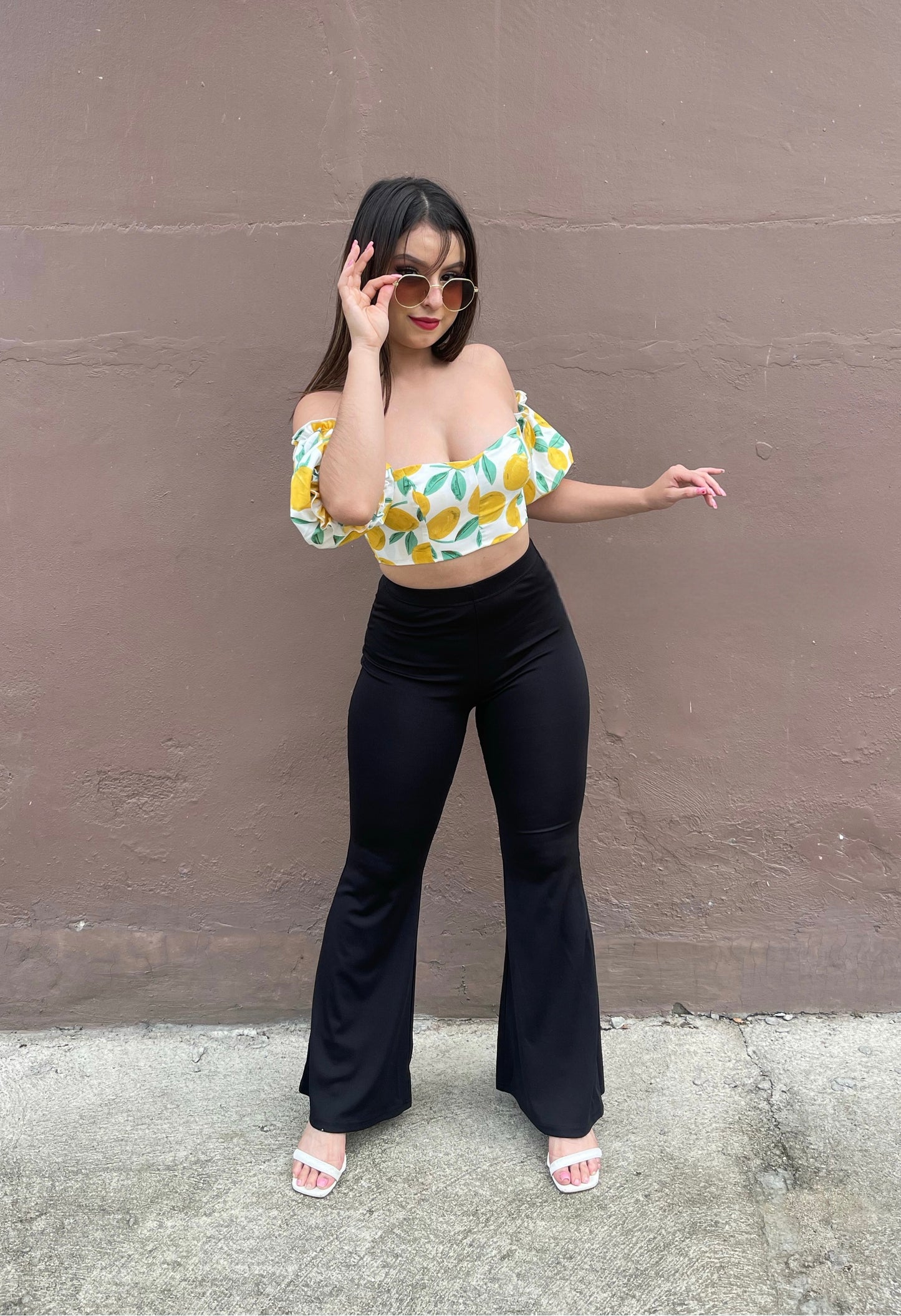 TOP FLORAL MANGA MARGARITA