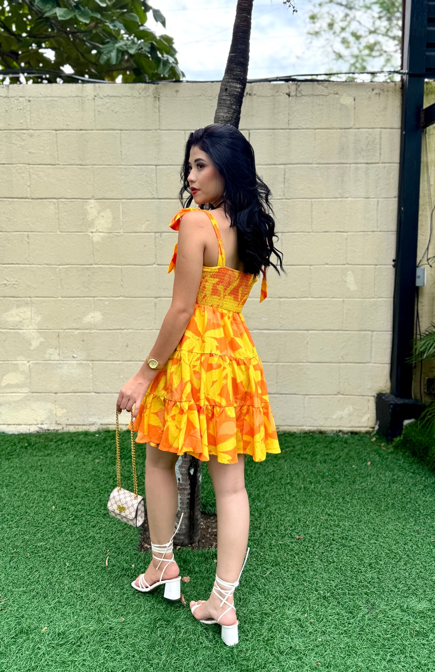 FLORAL DRESS NARANJA