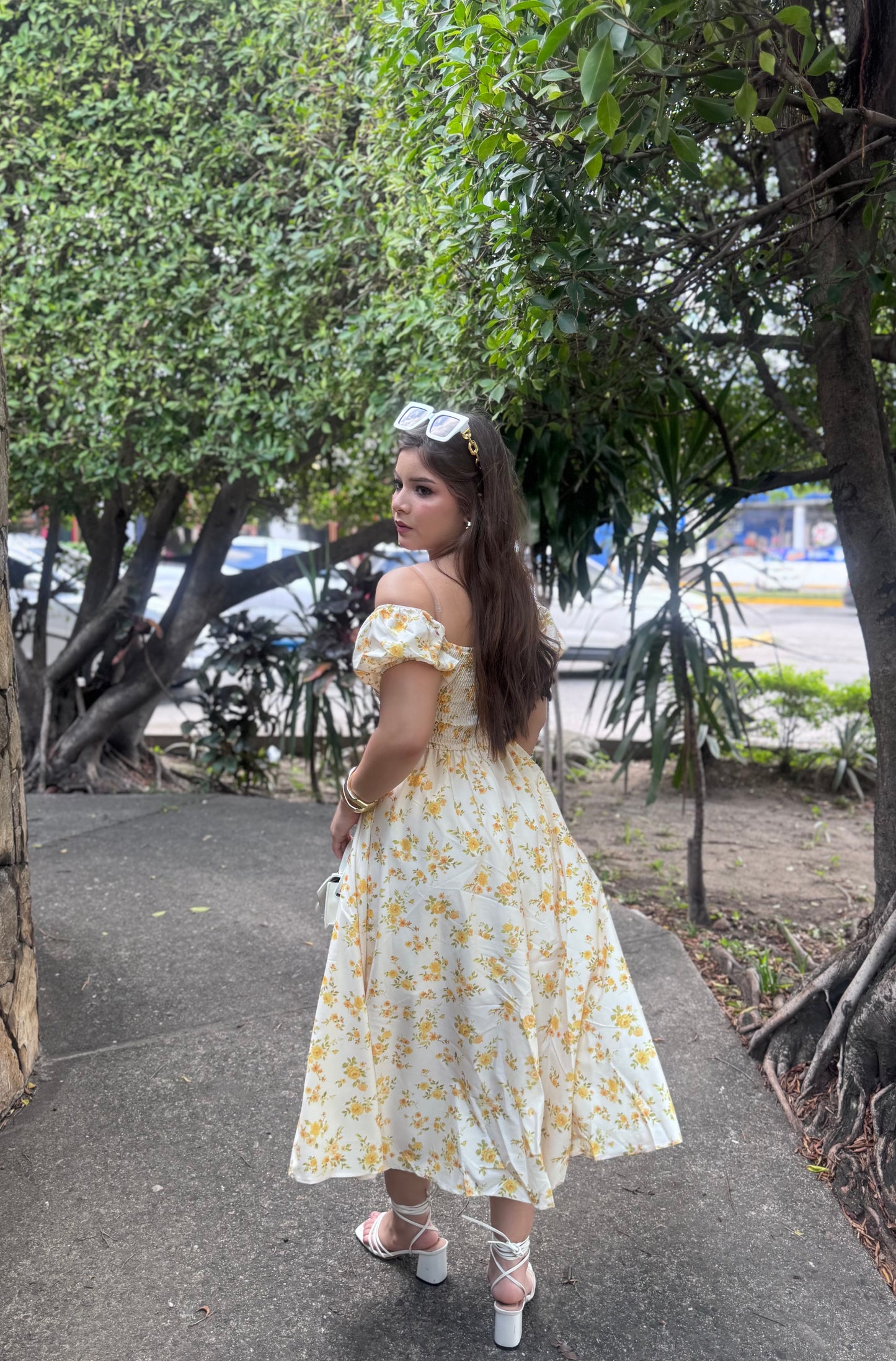 MAXI DRESS FLORAL AMARILLO