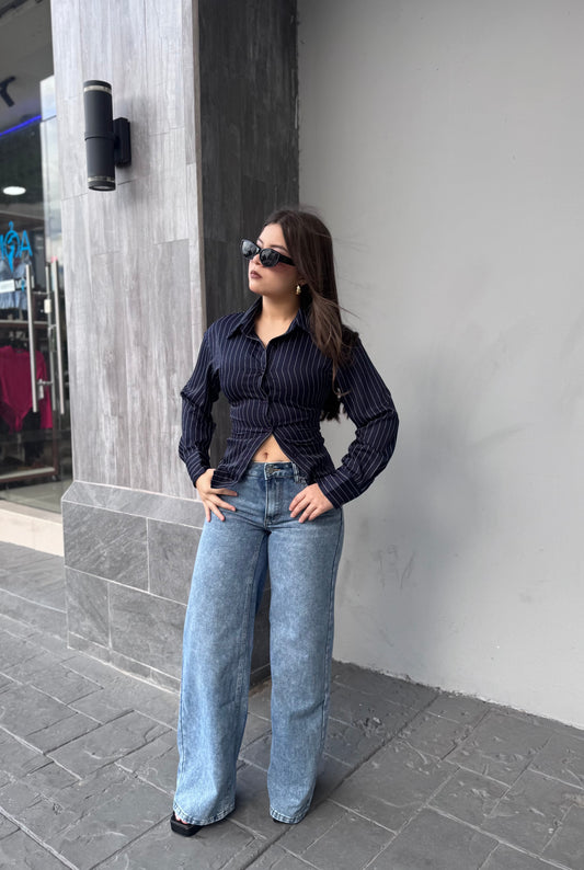 BLUSA A RAYA DE CORSÉ AMARRE
