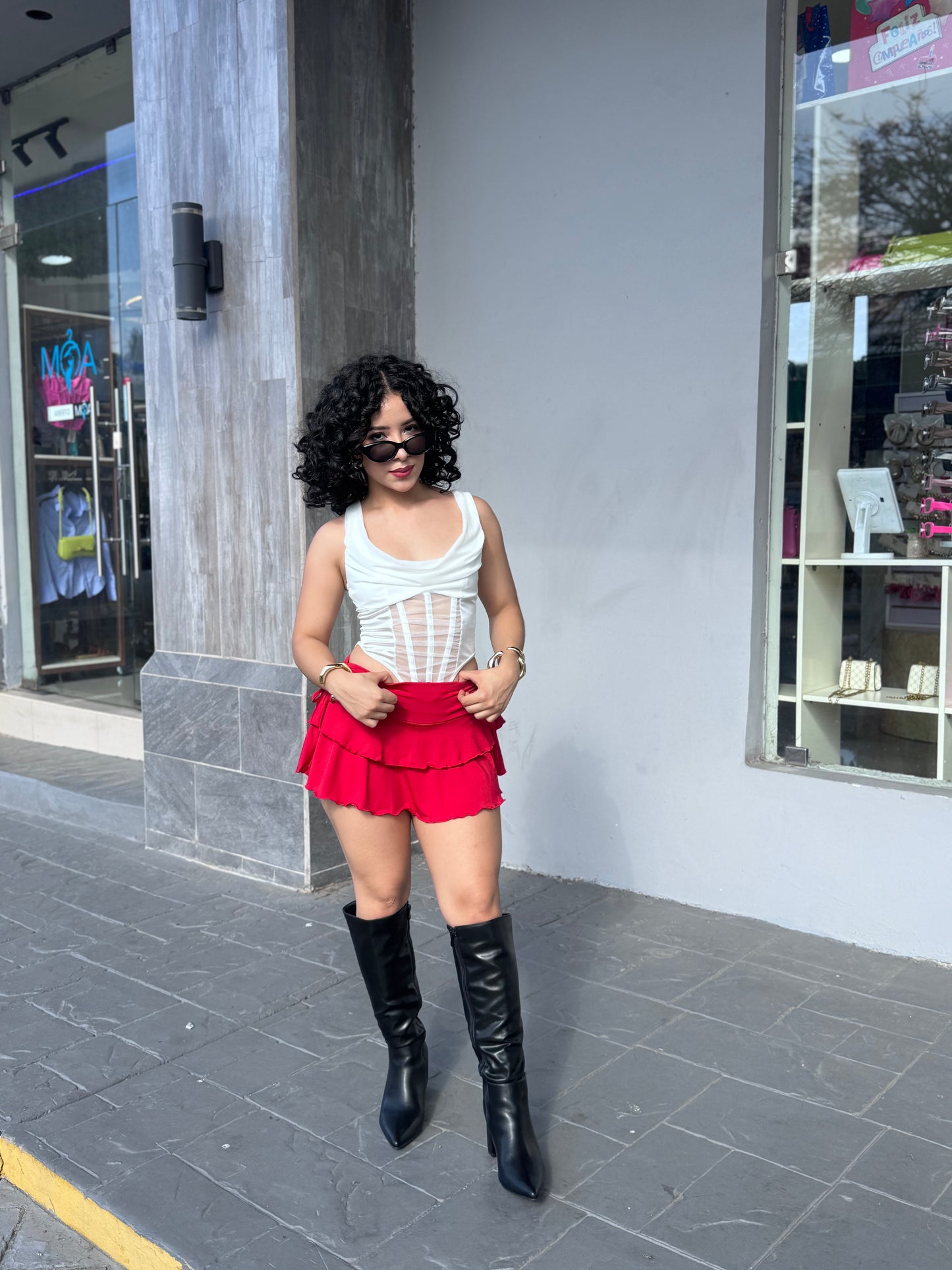 FALDA REVUELO FRUNCIDA (trae short)