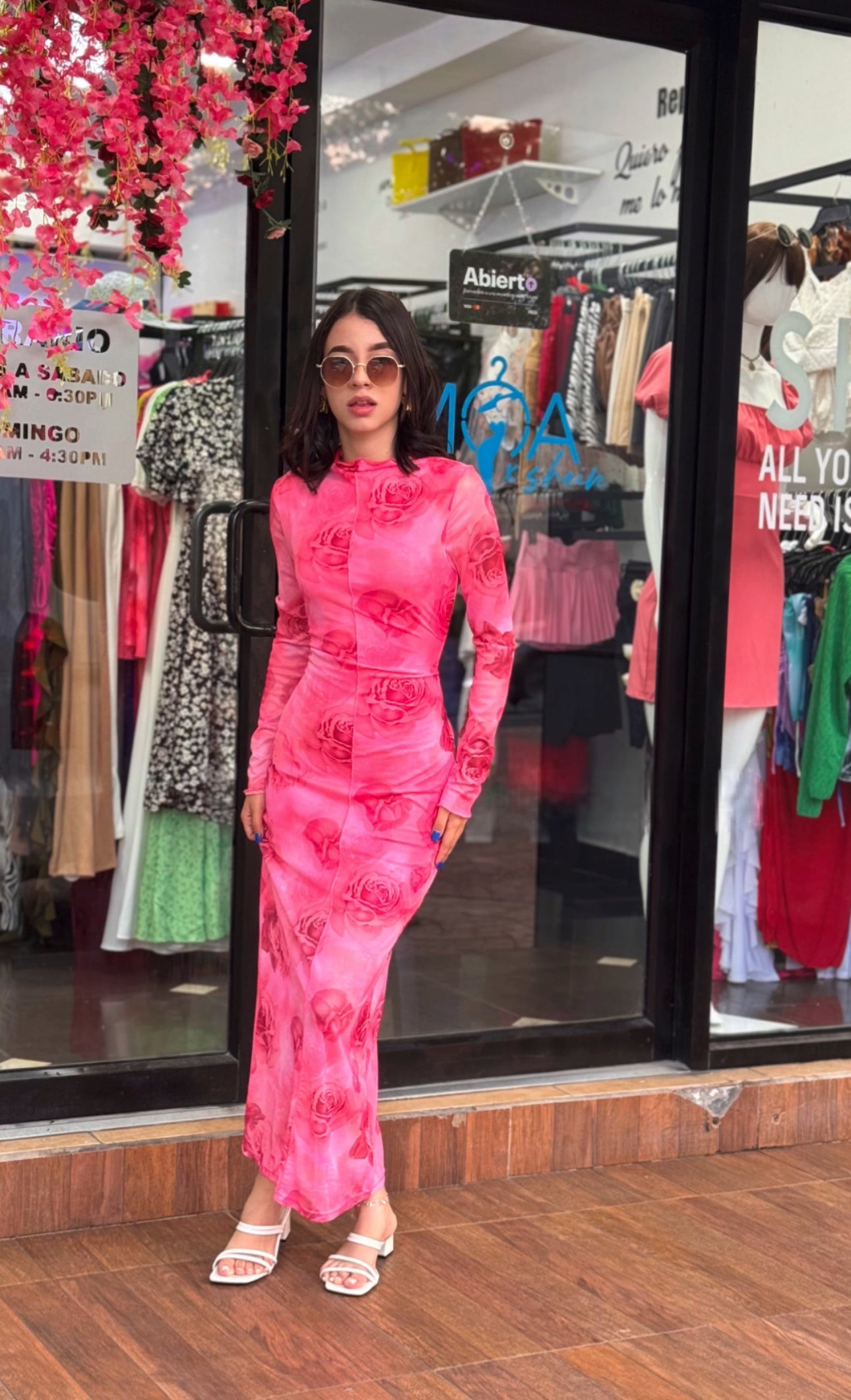 VESTIDO FLORAL MANGALARGA