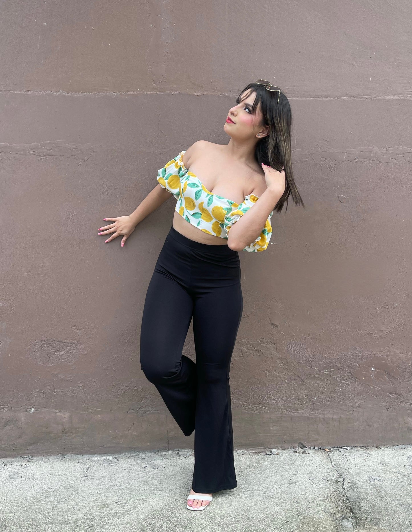 TOP FLORAL MANGA MARGARITA