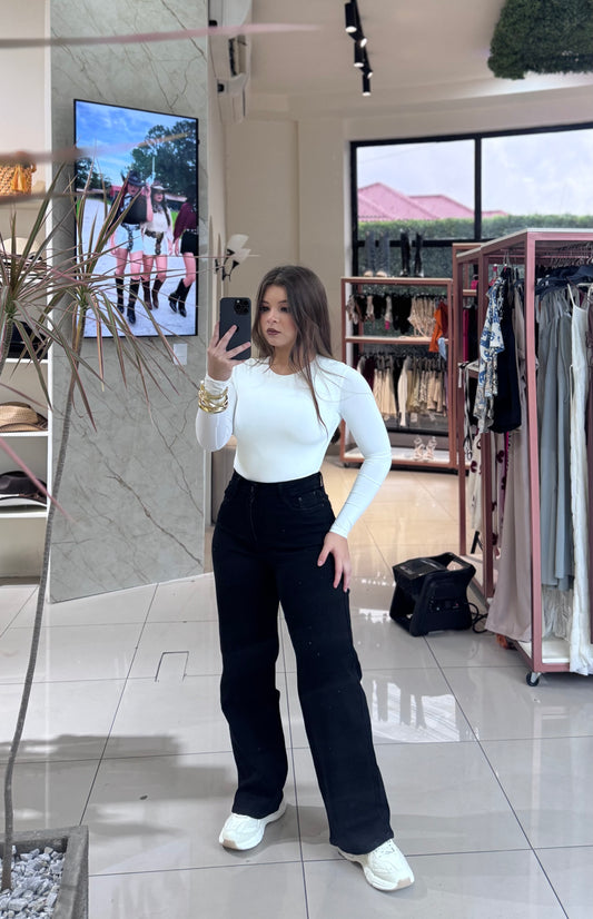 MOM JEANS BRILLO SUTIL