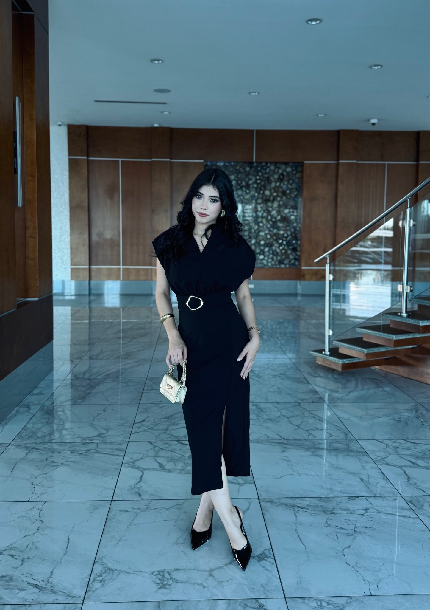 MAXI DRESS FORMAL TOQUE DORADO