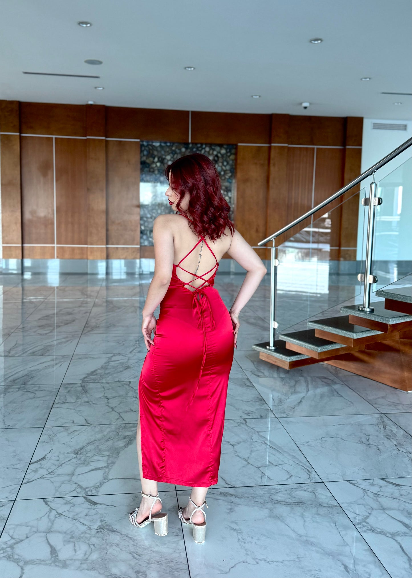 VESTIDO SATIN AMARRE