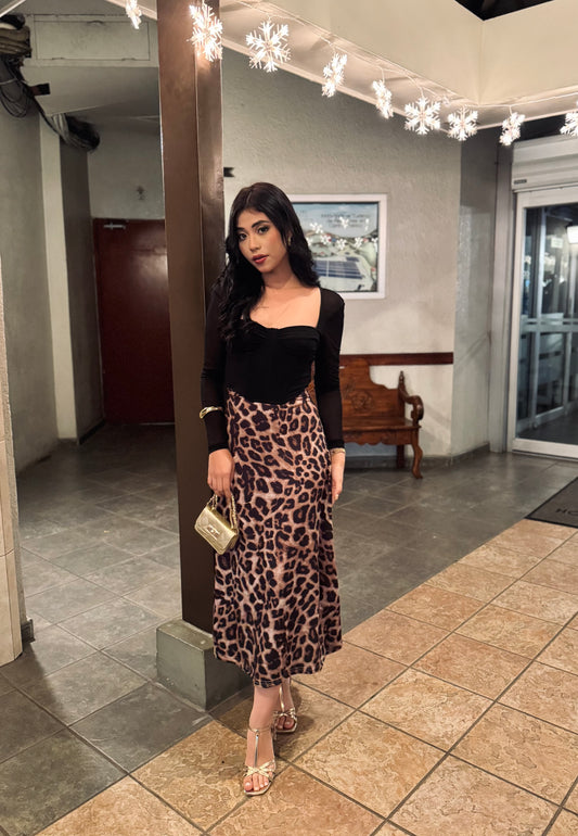 MAXI FALDA LEOPARDO LISA