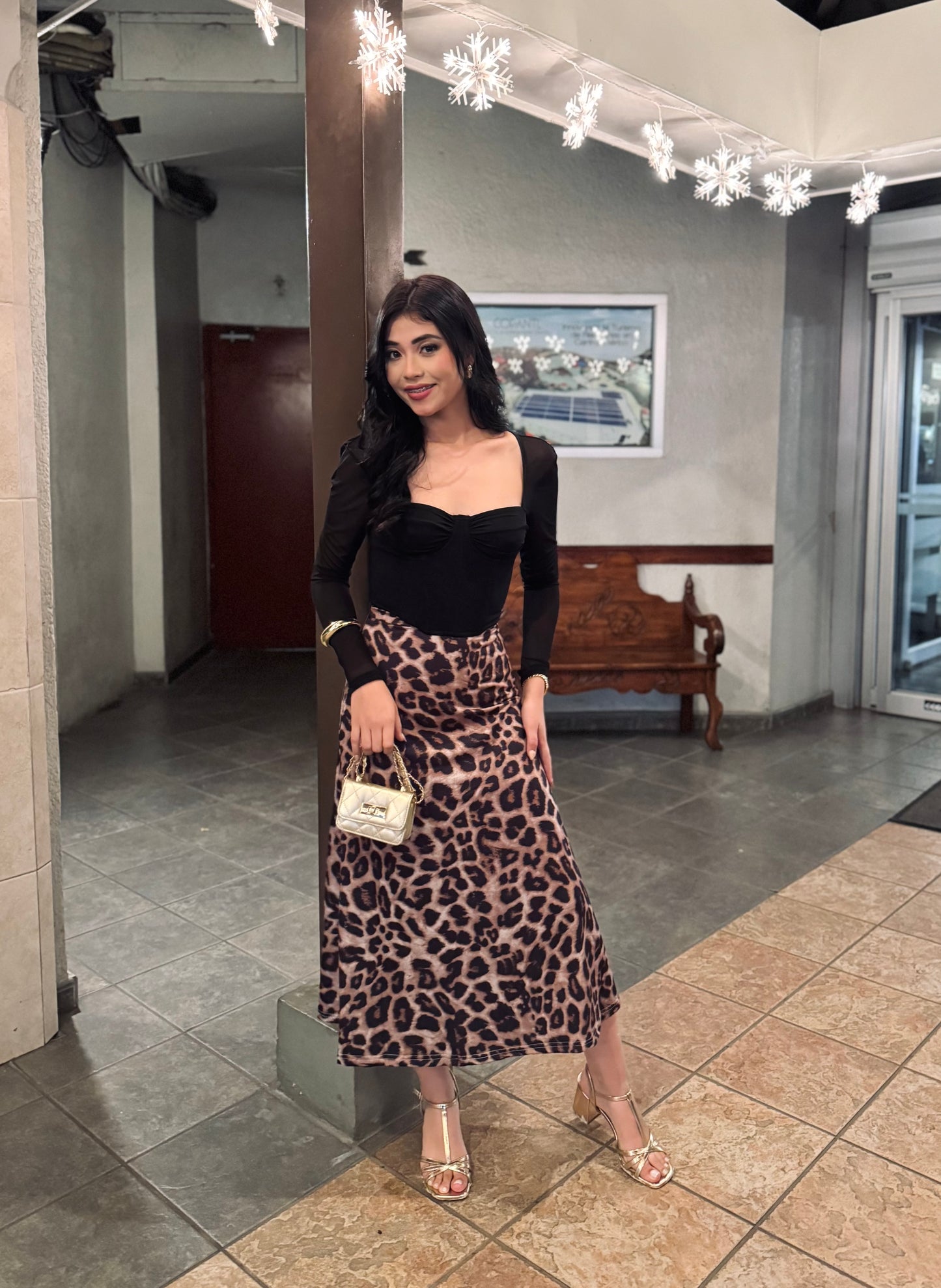 MAXI FALDA LEOPARDO LISA