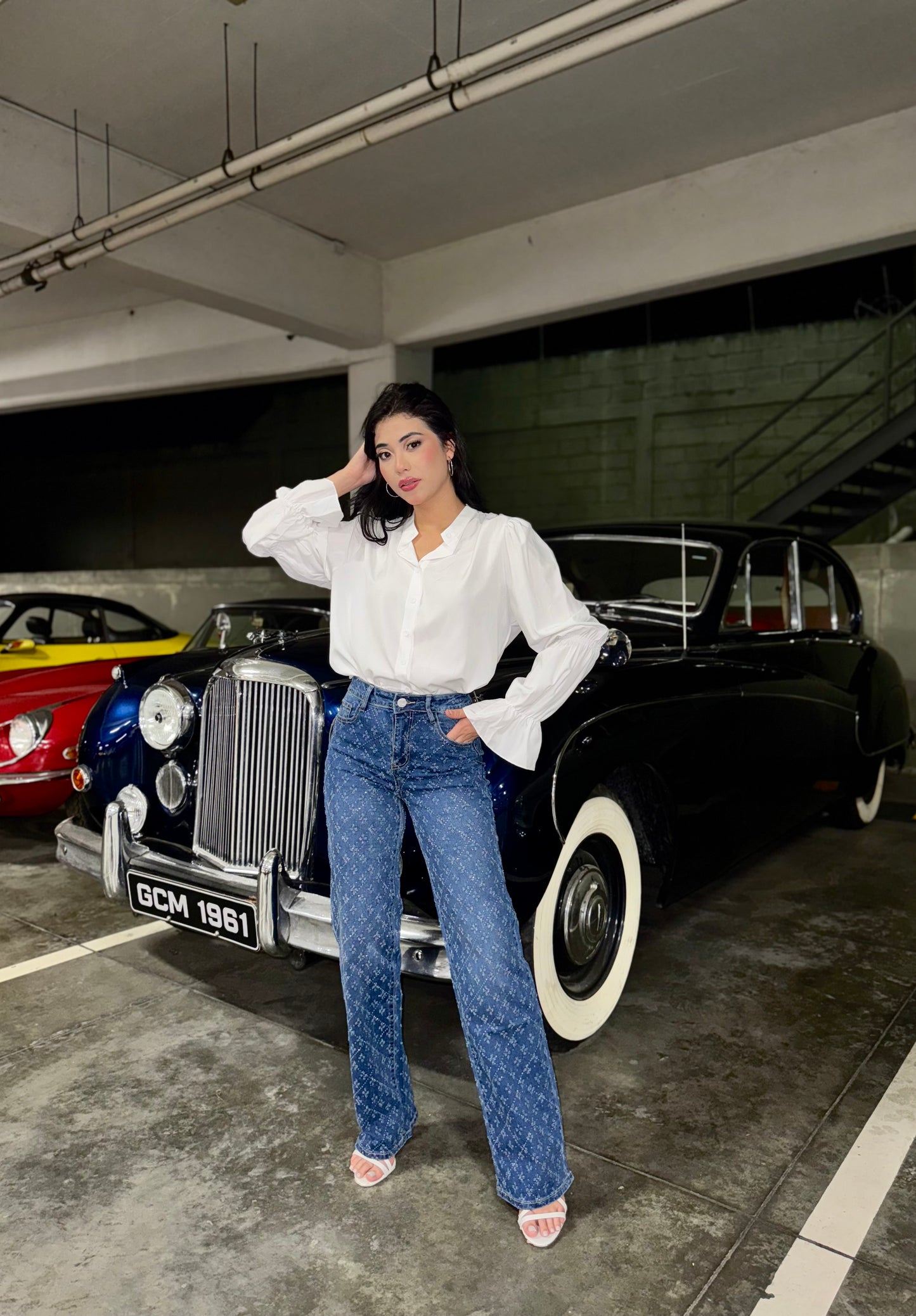 JEANS WIDE STRAIGHT BRILLO LEVÉ