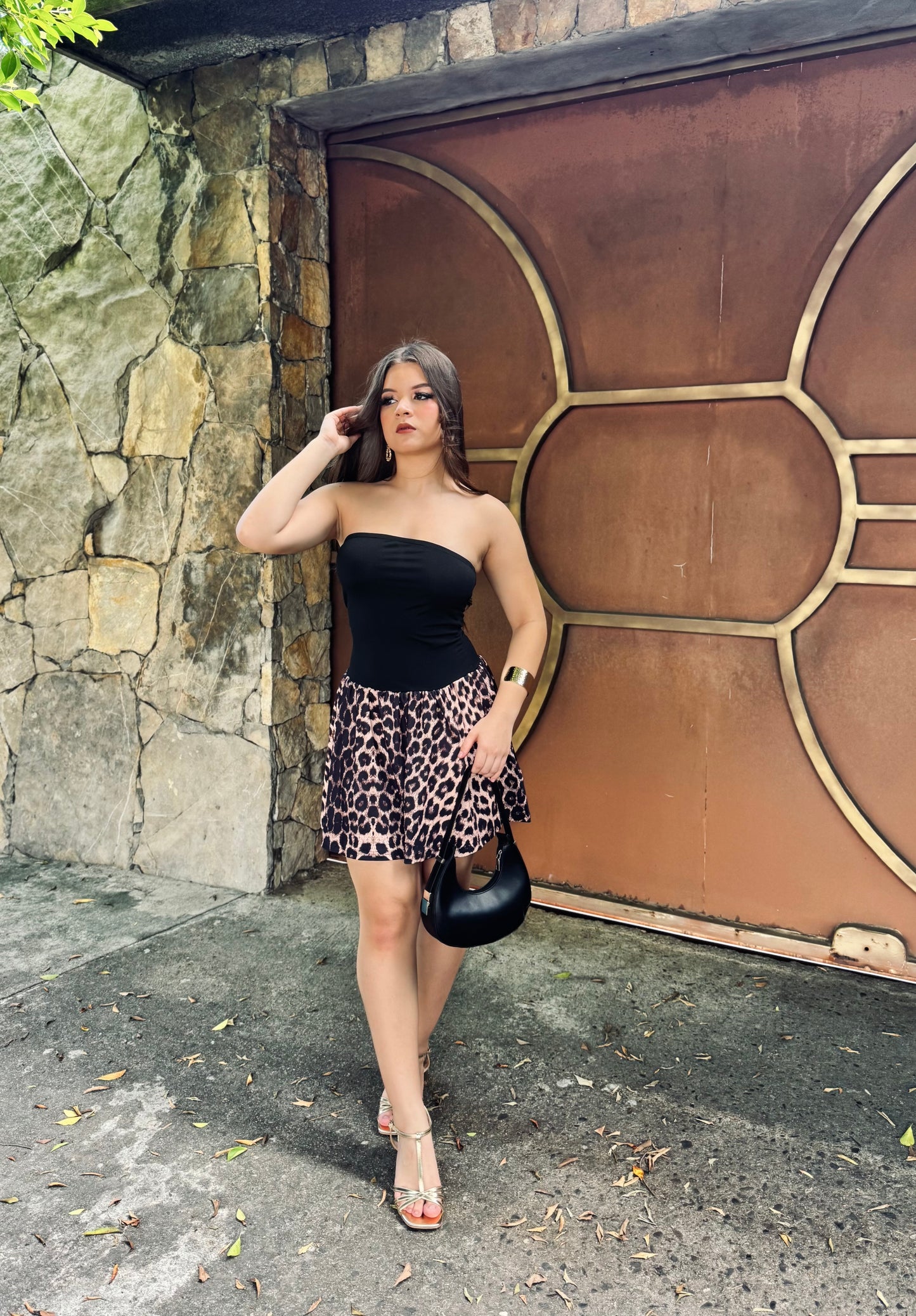 BICOLOR ESTRAP DRESS