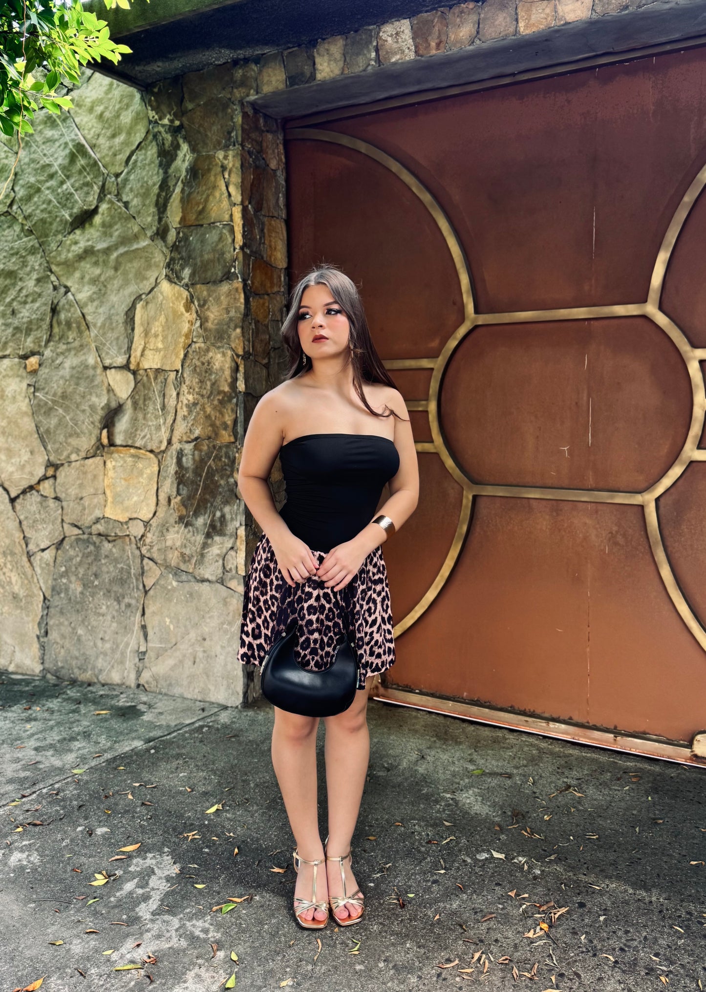 BICOLOR ESTRAP DRESS