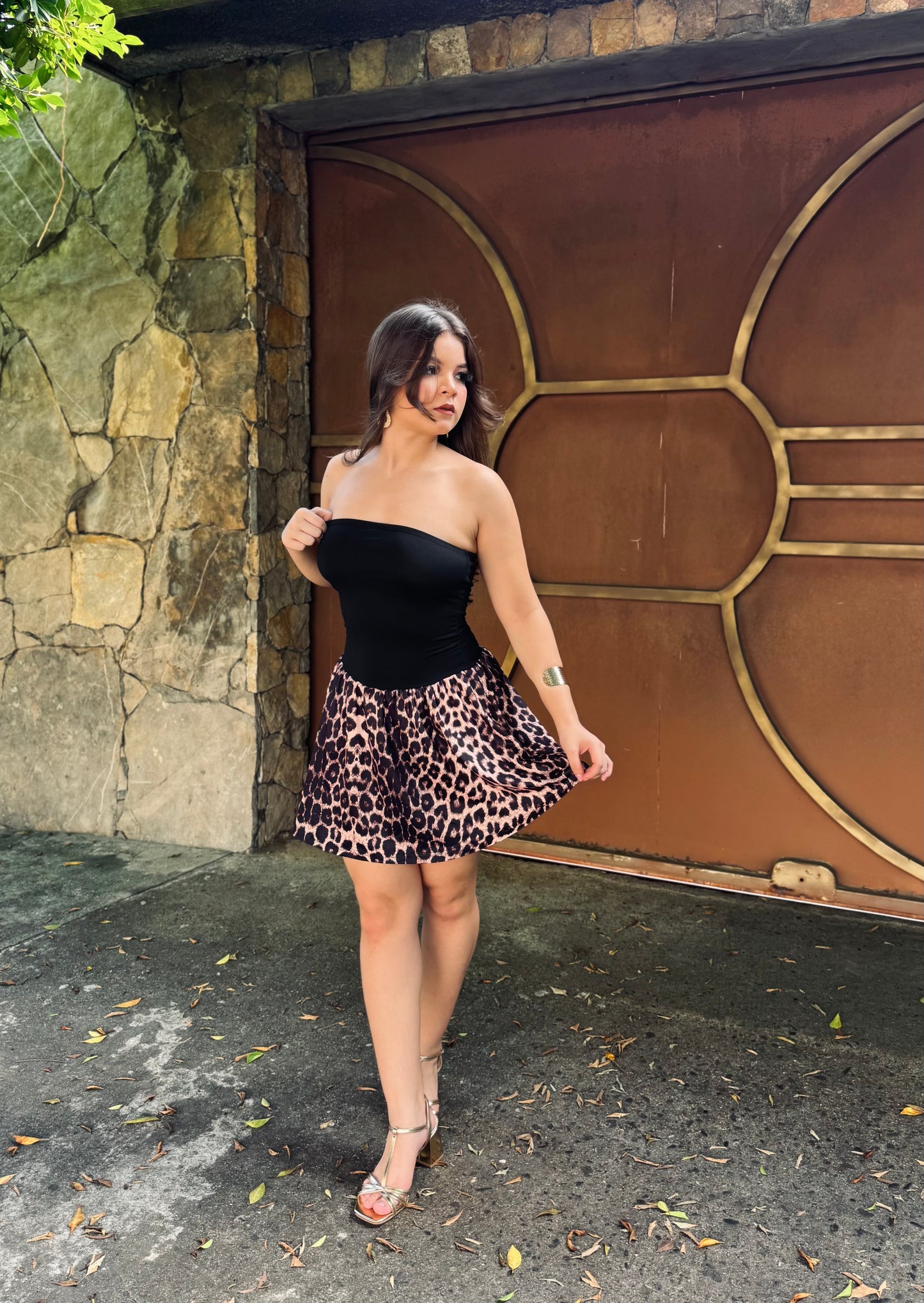 BICOLOR ESTRAP DRESS