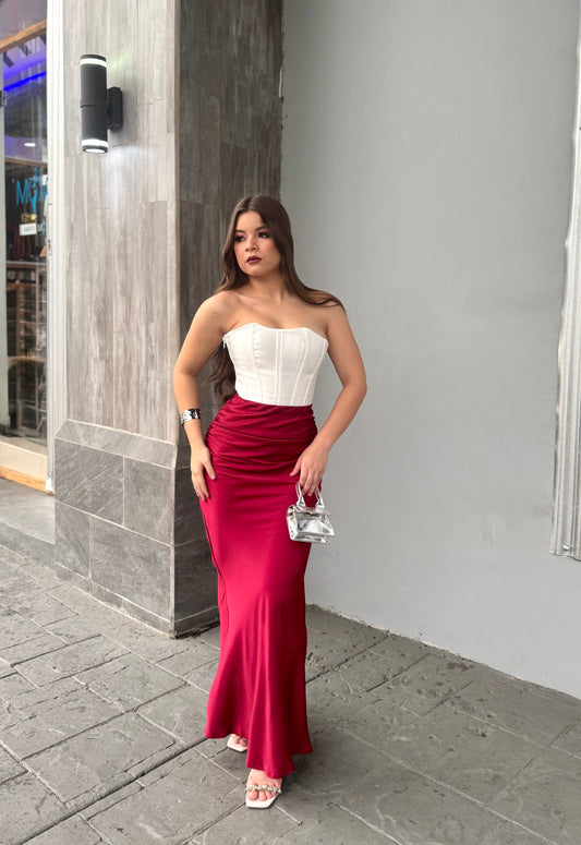 FALDA SEDA FRUNCIDA GALA