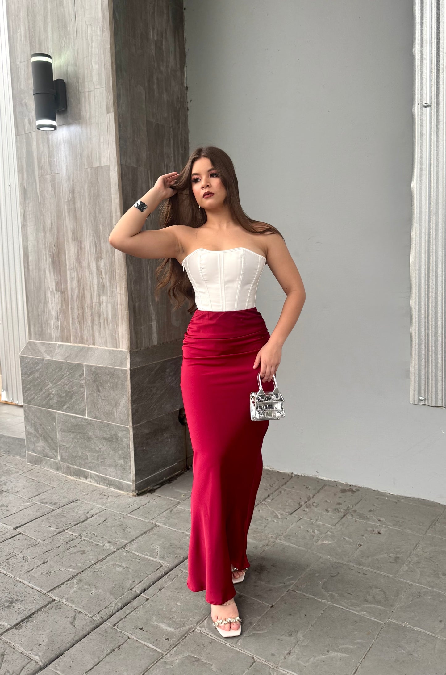 FALDA SEDA FRUNCIDA GALA