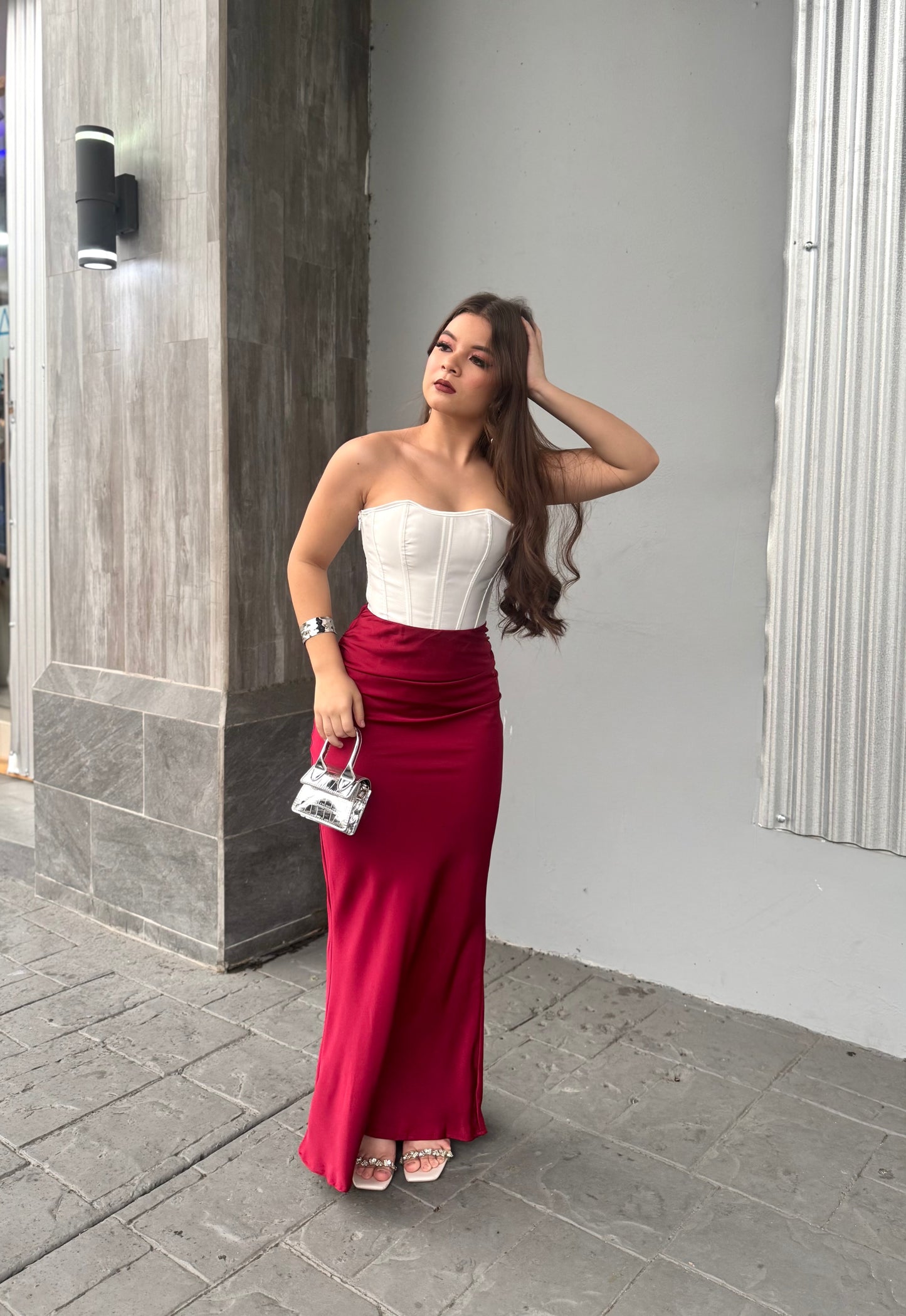 FALDA SEDA FRUNCIDA GALA