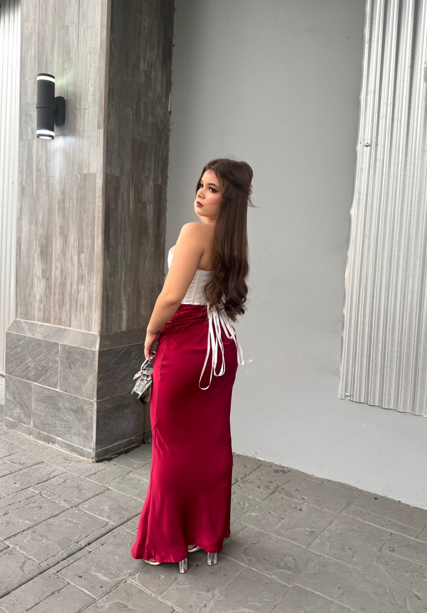 FALDA SEDA FRUNCIDA GALA